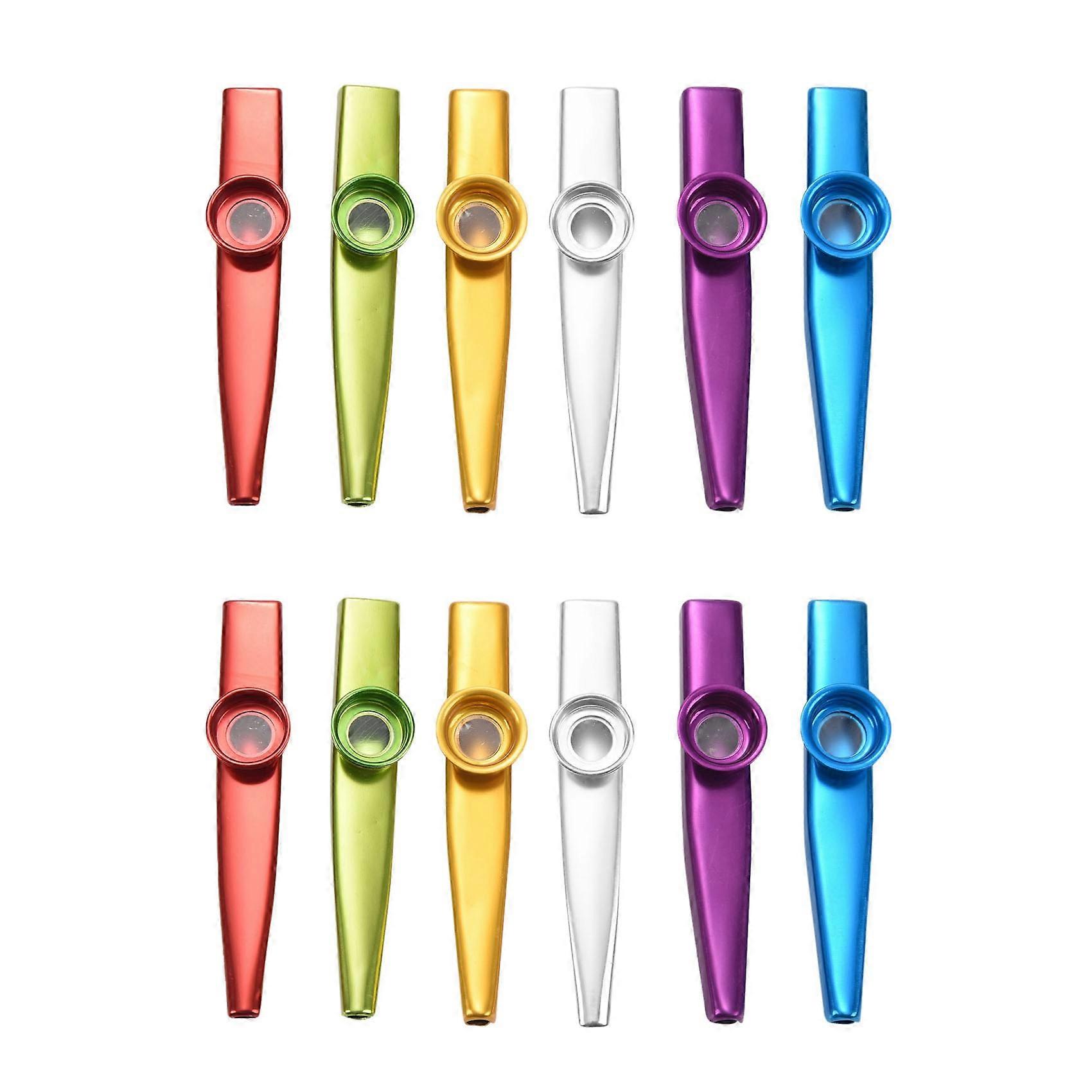 2X Set of 6 Colors Metal Kazoo Musical Instruments Good Companion for A Guitar Ukulele Great Gift fo