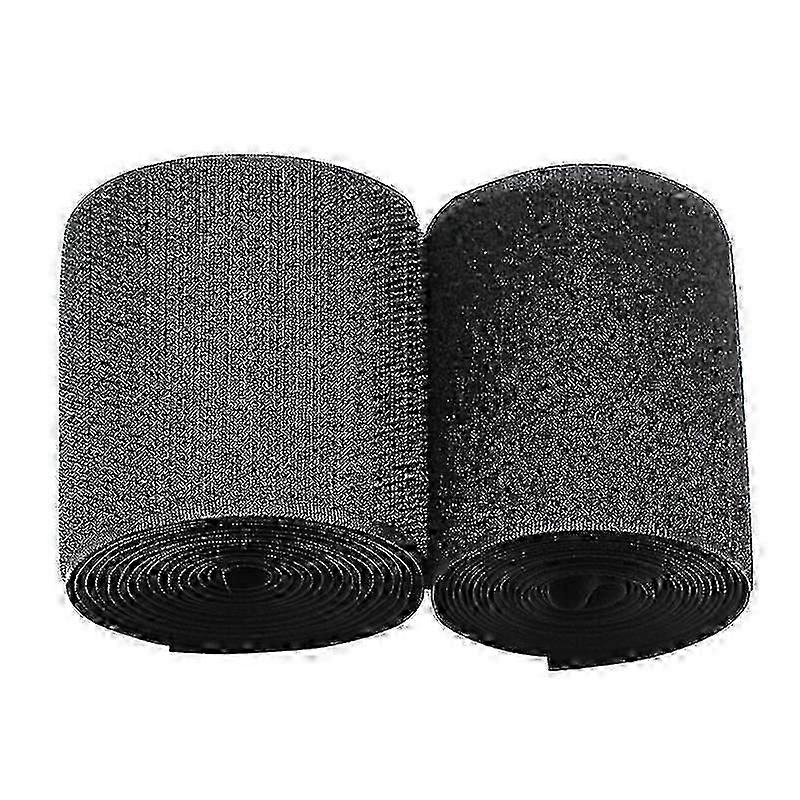 Extra wide Velcro tape for sewing and fabric stripes, 10cm x 2m black nylon hook and loop for cable management
