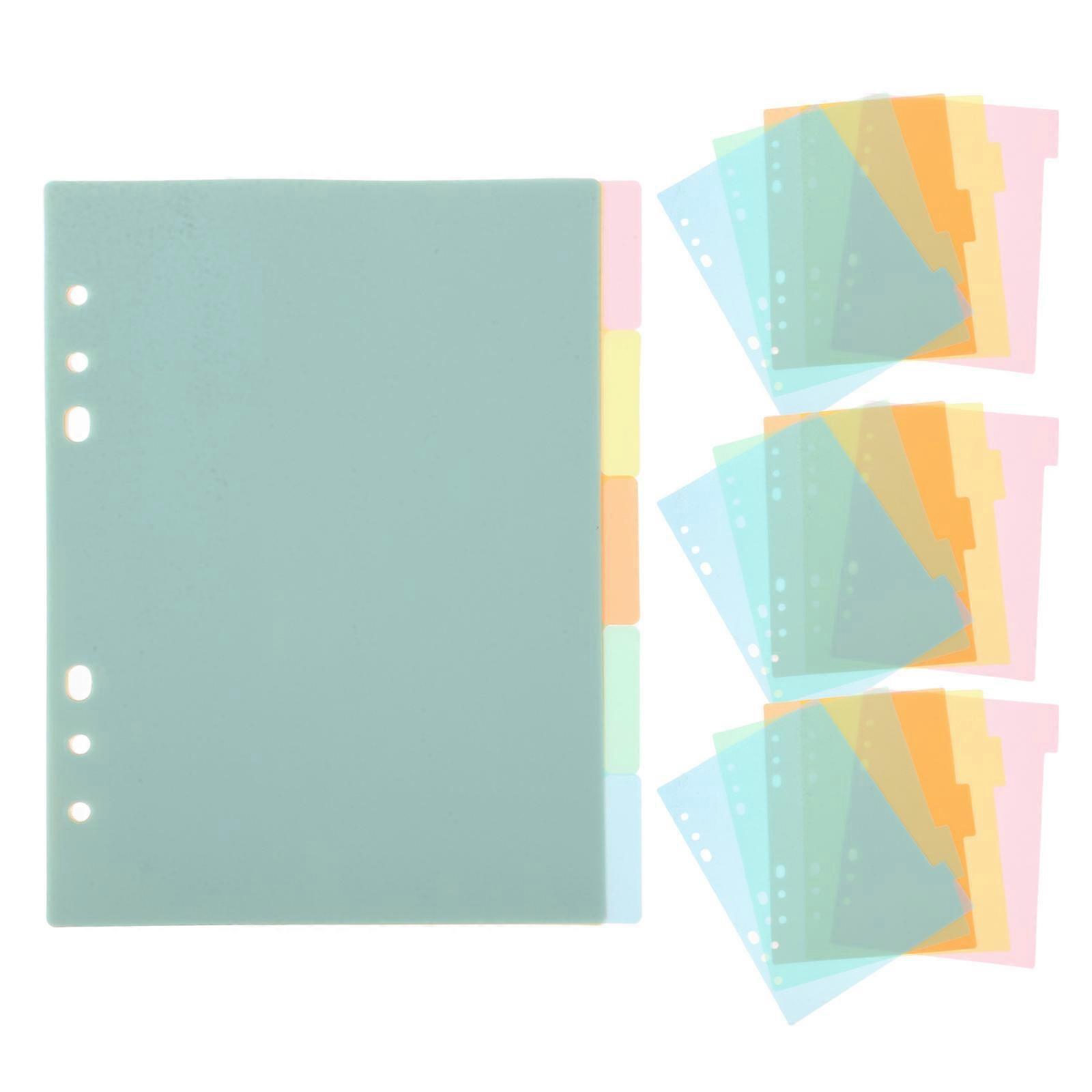 Notebook Tab Pages Plastic Binder Dividers for Notebook 60Pcs