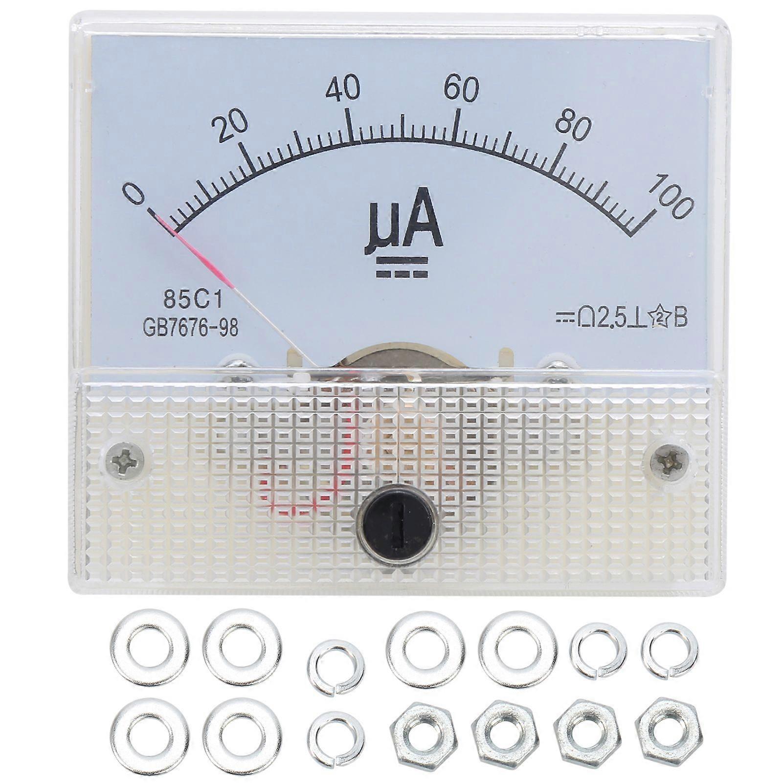85C1 DC 0~100UA Pointer Type Ammeter Analog Current Panel Meter Measuring Instrument