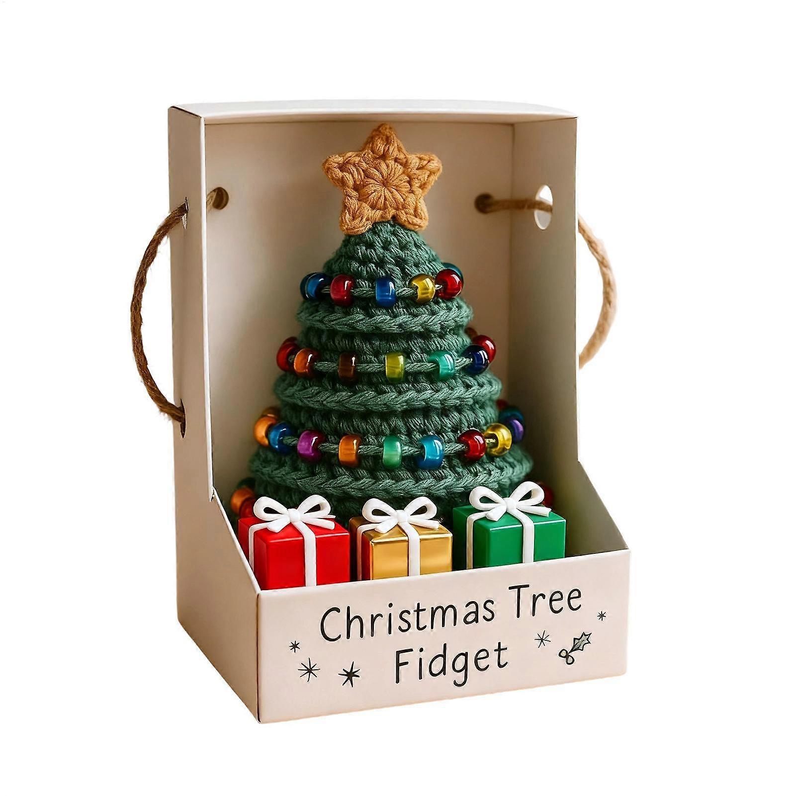 Crochet Christmas Tree Kit Crocheting Supplies with Beads Tree Learn to Knitting Set with Instructions for Adults Beginners