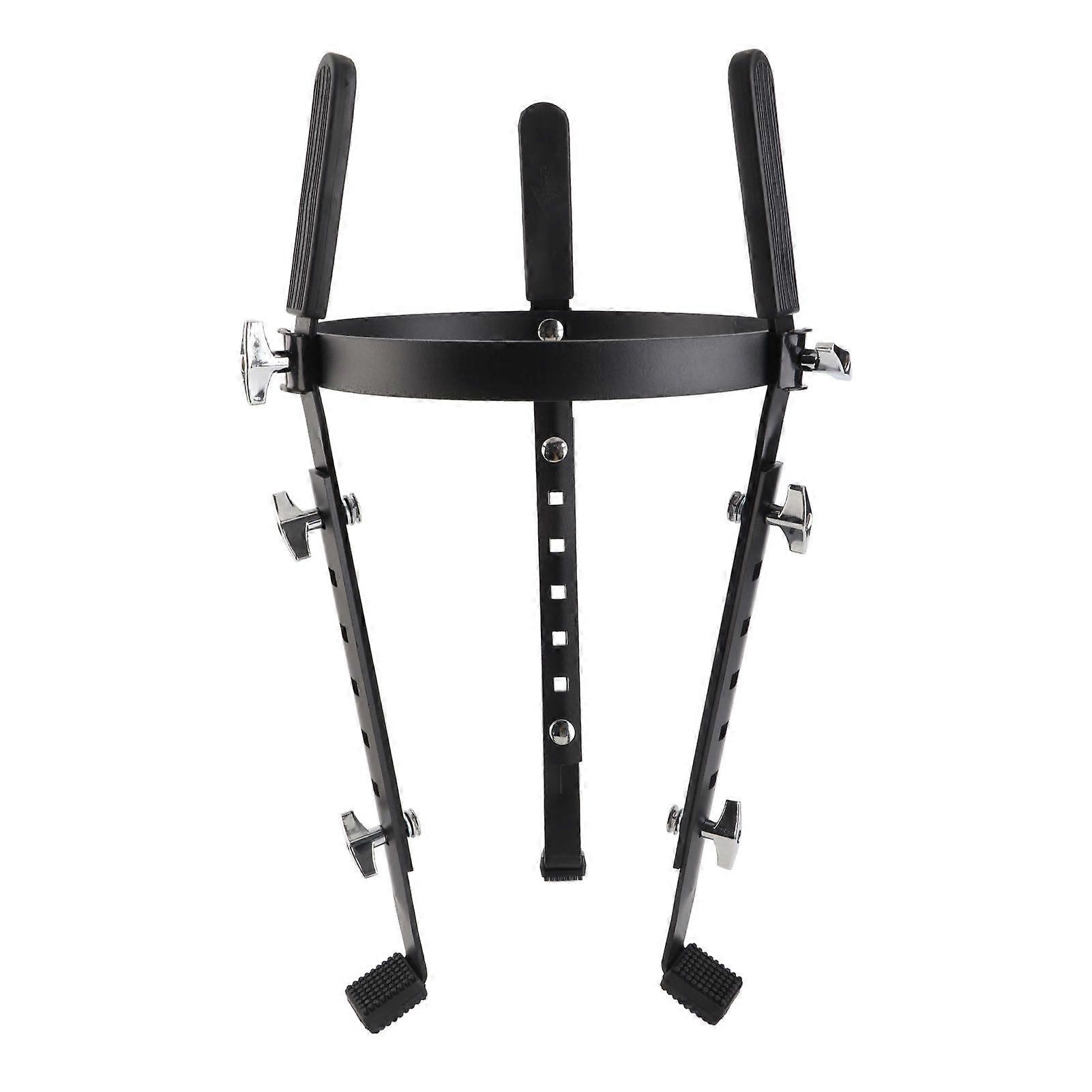 Drum Stand Iron Height Adjustable Anti Slip Conga Drum Stand Holder for Performance Practices Black