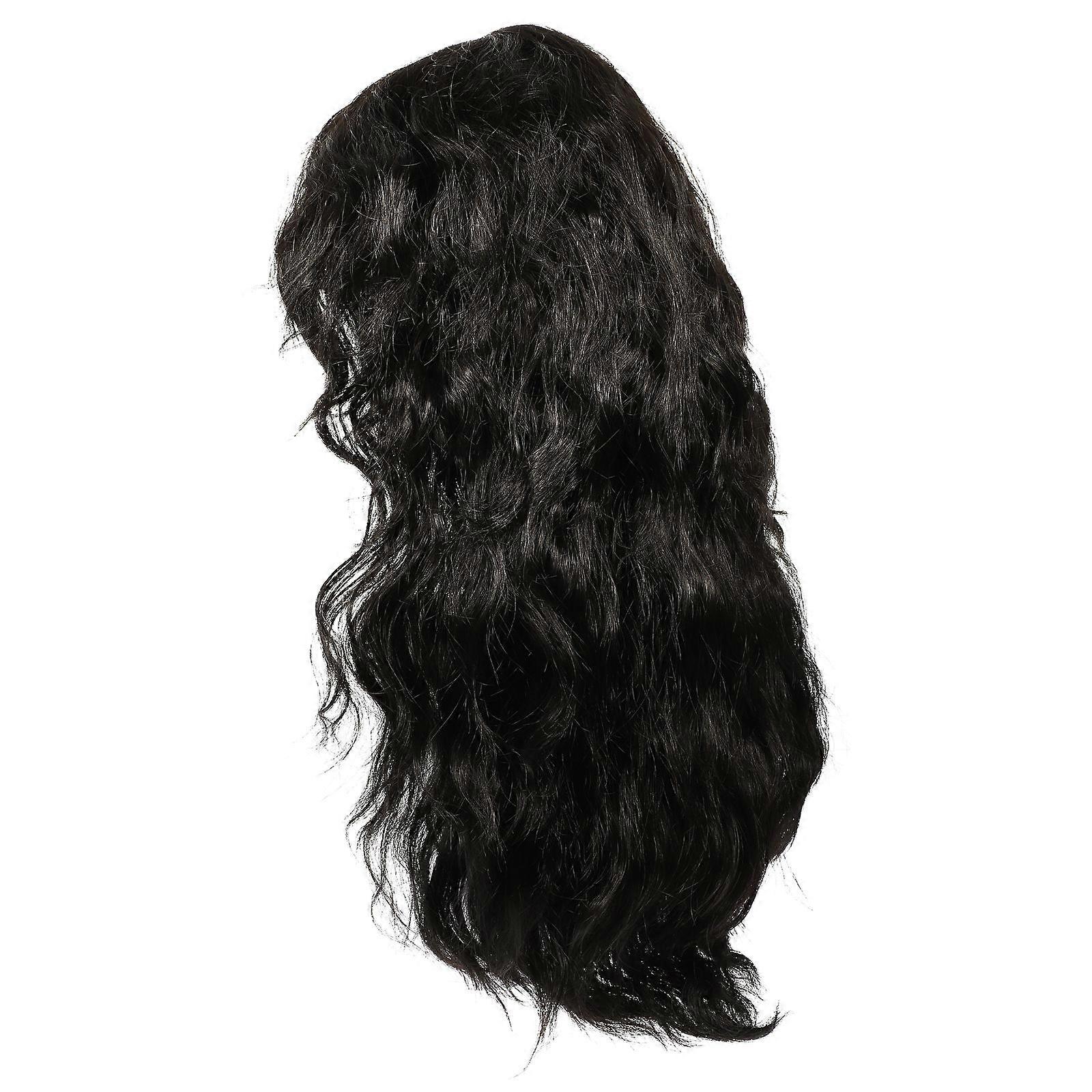 Men Cosplay Wig Long Black Punk Style Wig for 2Pcs Use