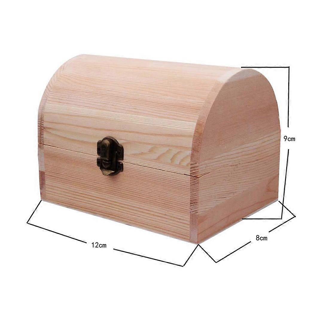 Plain Wood Wooden Arched Hinged Storage Boxes Craft Gift Box
