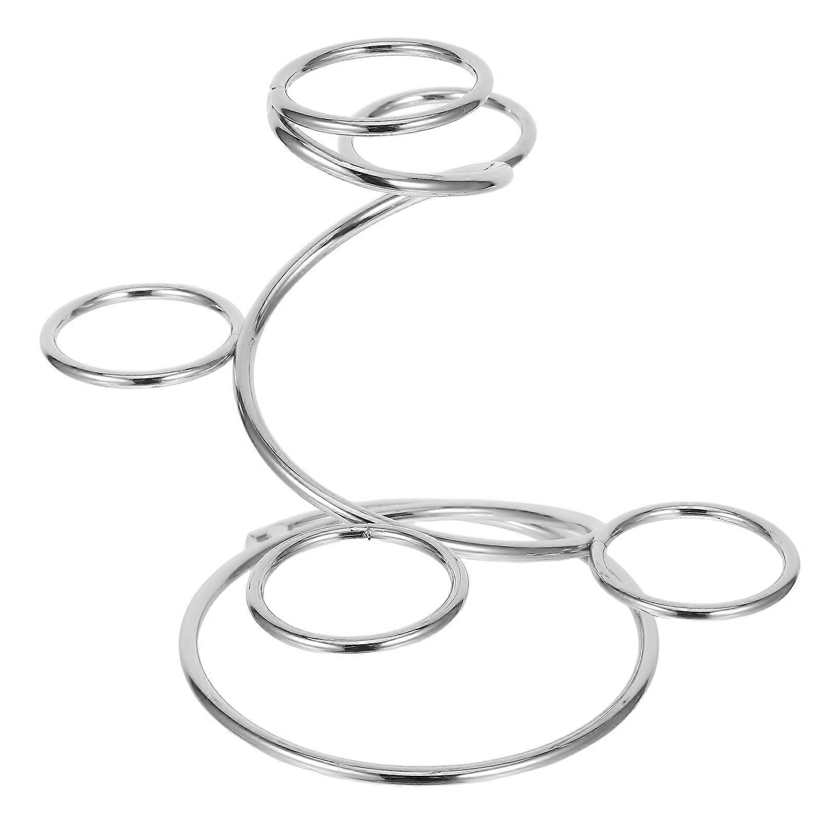 Metal Crystal Ball Display Base Stand for Display 2Pcs Egg Shaped Holder