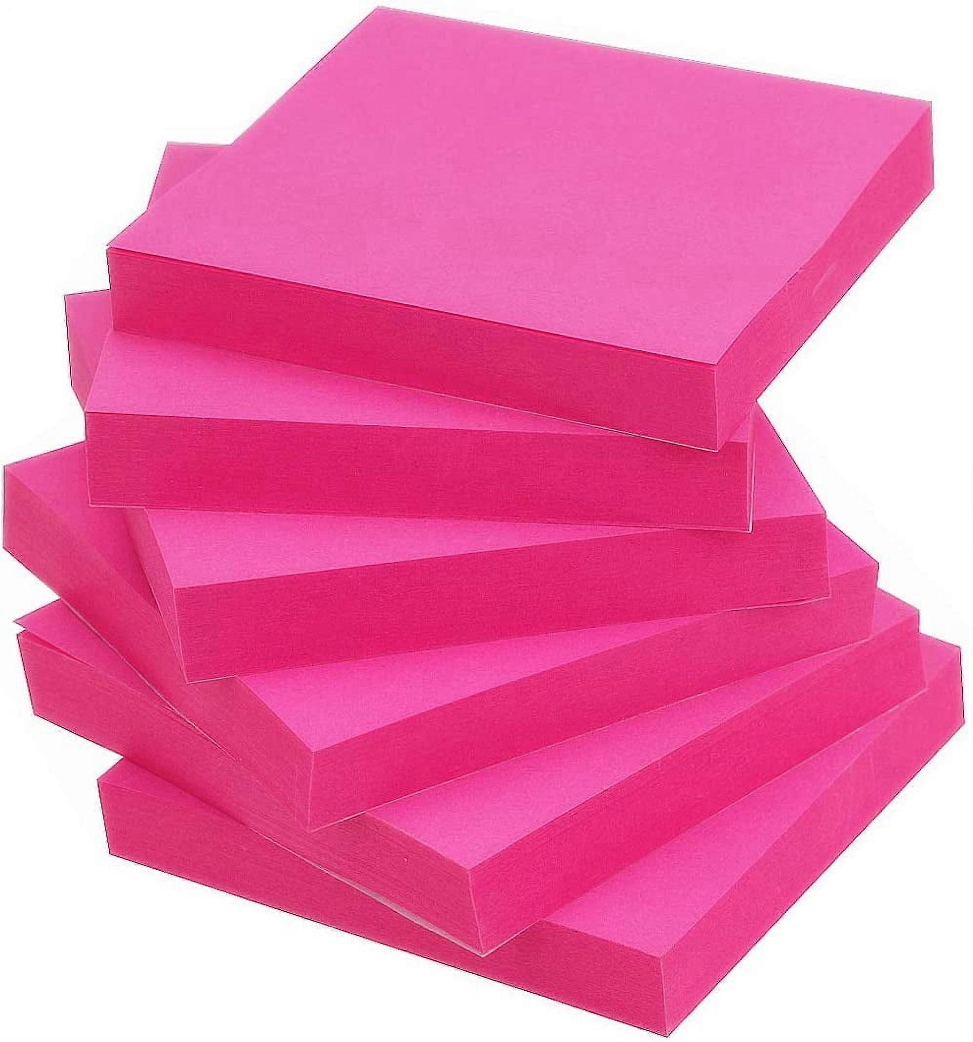 Sticky Notes 3x3 Inches,Rose Red Self-Stick Pads, Easy to Post for Home, Office, Notebook, 8 Pads