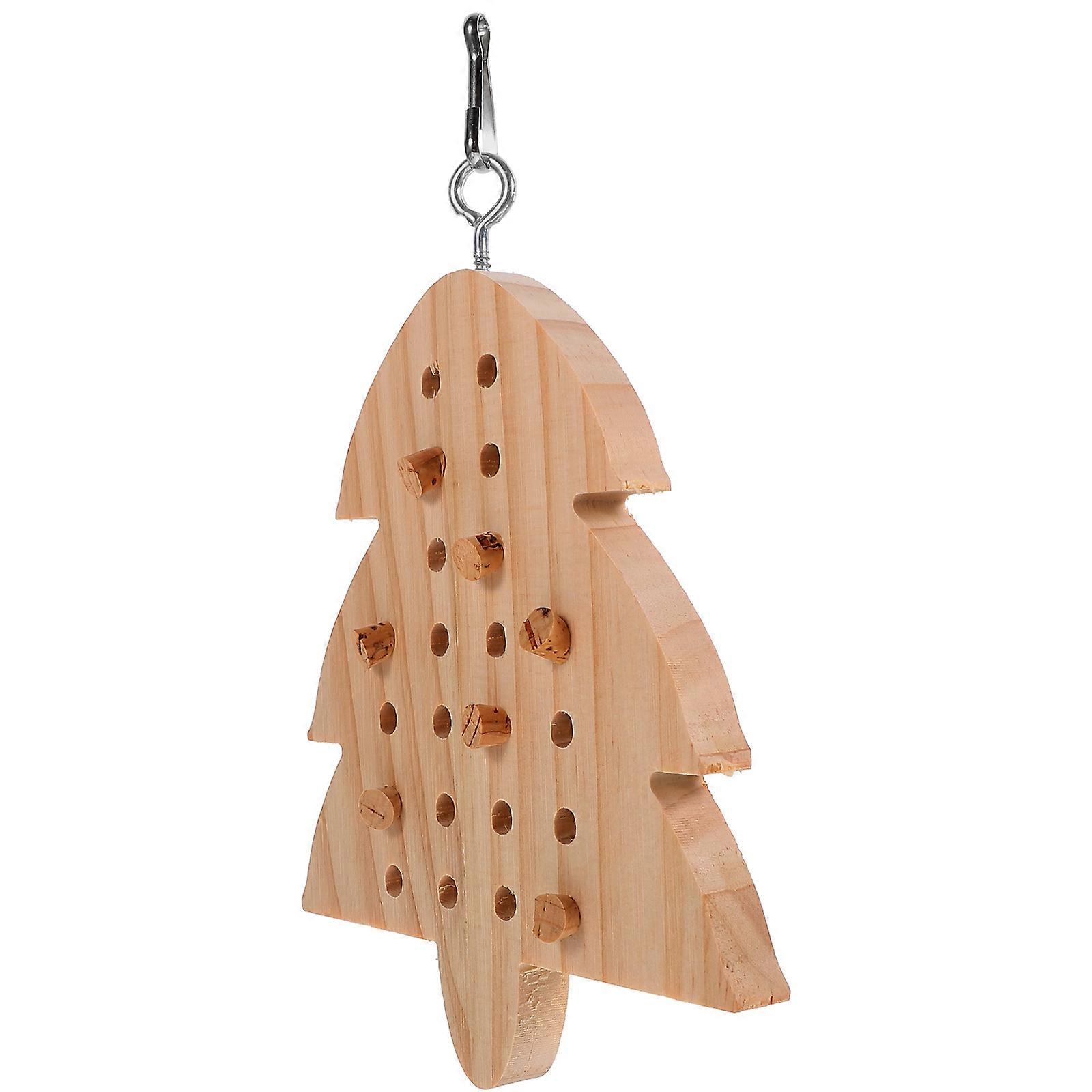 2Pcs Bird Chewing Toy Tree Shape Foraging Fun For Parrots Gift Giving Light Brown Exercises Healthy Activities