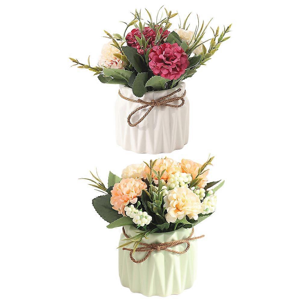 Lifelike Potted Flower Plant Model for Indoor Simulation 8Pcs Set