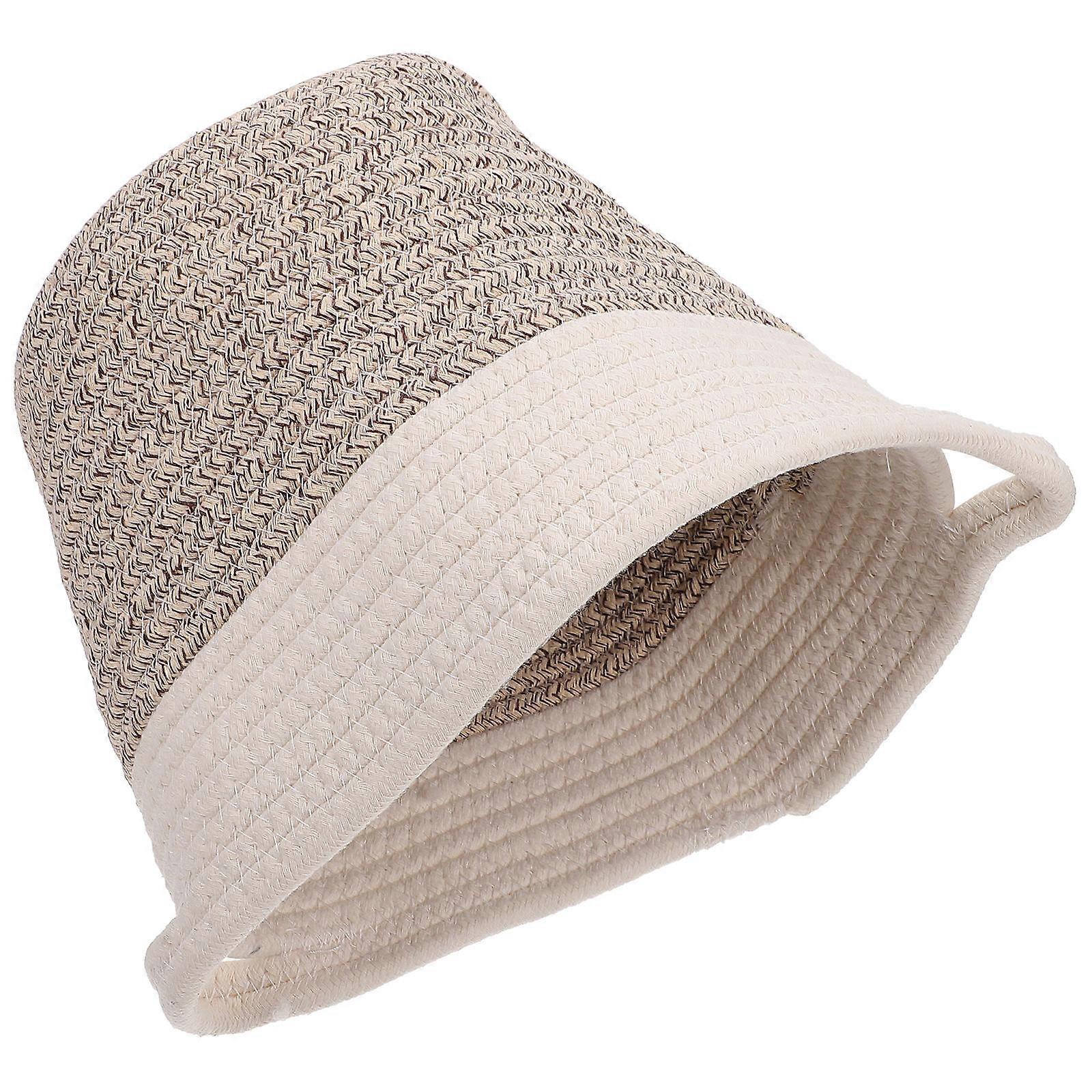 Woven Storage Basket for Laundry Room Use 2Pcs Brown