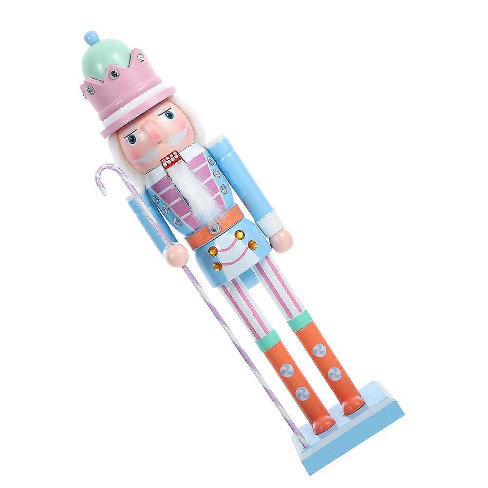 Wood Nutcracker Ornament Small Nutcracker Figure for Xmas 5Pcs