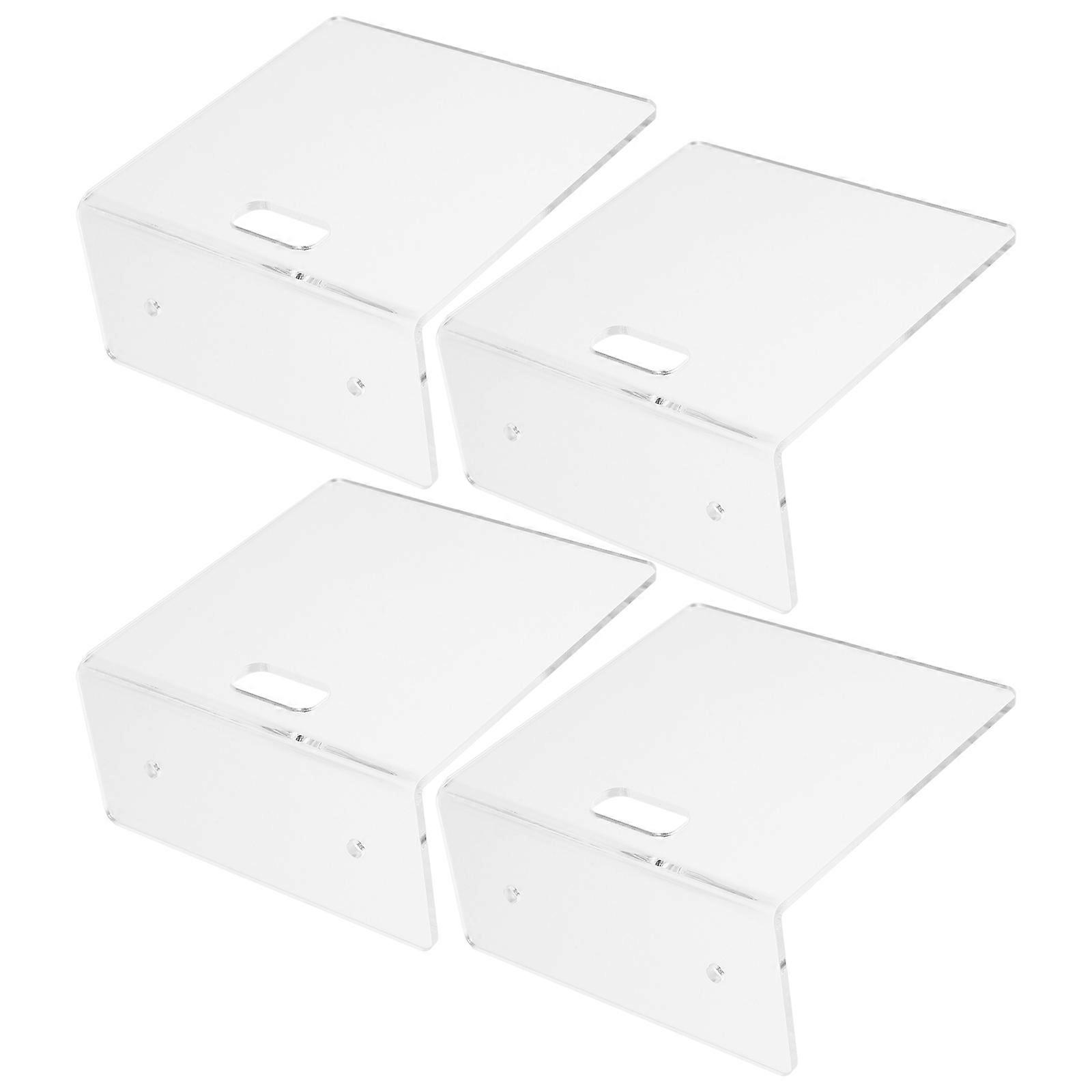 Wall Mount Storage Shelf For Toy And Baby Monitor Organization In Transparent Acrylic Design 4Pcs