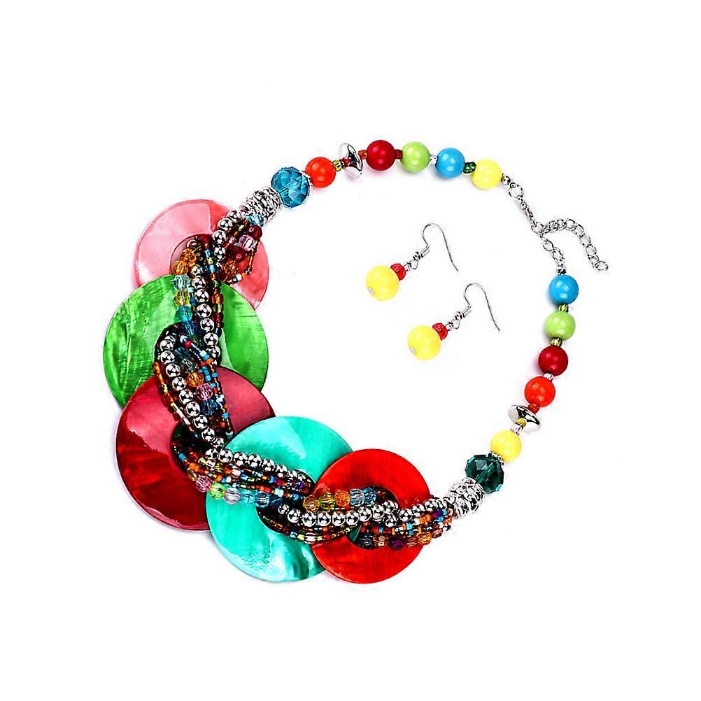 Durable Wear Decorative Shell Necklace Set Assorted Color Simple And Fashionable Party 3Pcs