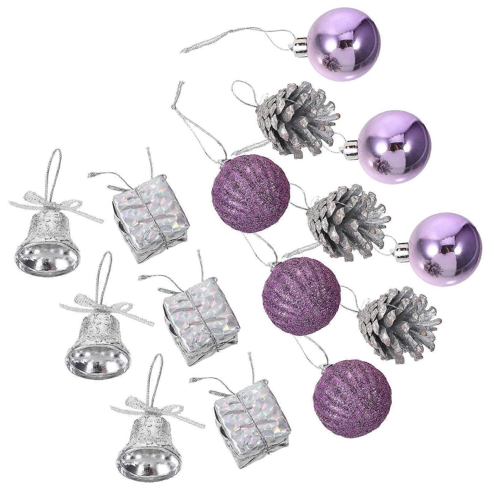 Christmas Tree Decorations Balls for Decor 120Pcs Violet Hanging Baubles