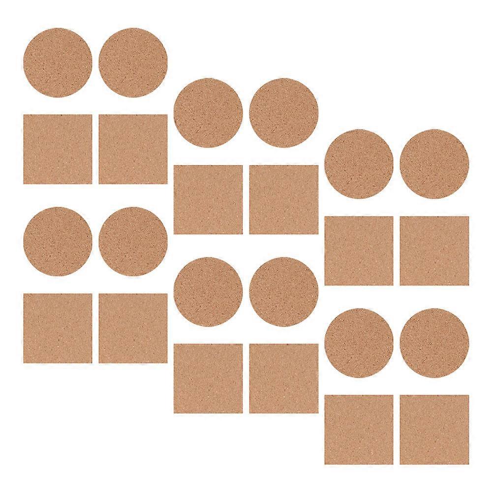 Cork Pads For Coasters Noise Reduction High Temperature Resistance 24Pcs