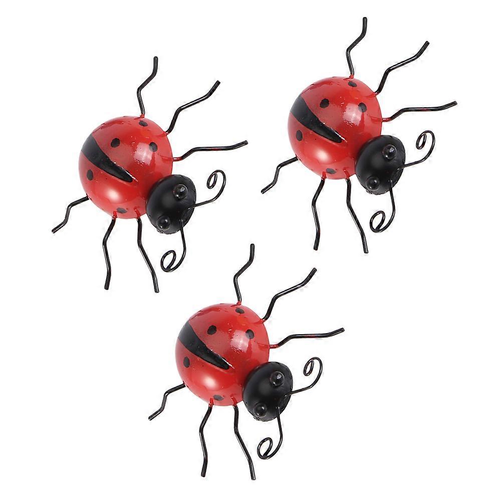 Blue Simulation Ladybug Garden Ornament for 3Pcs Yard Decoration