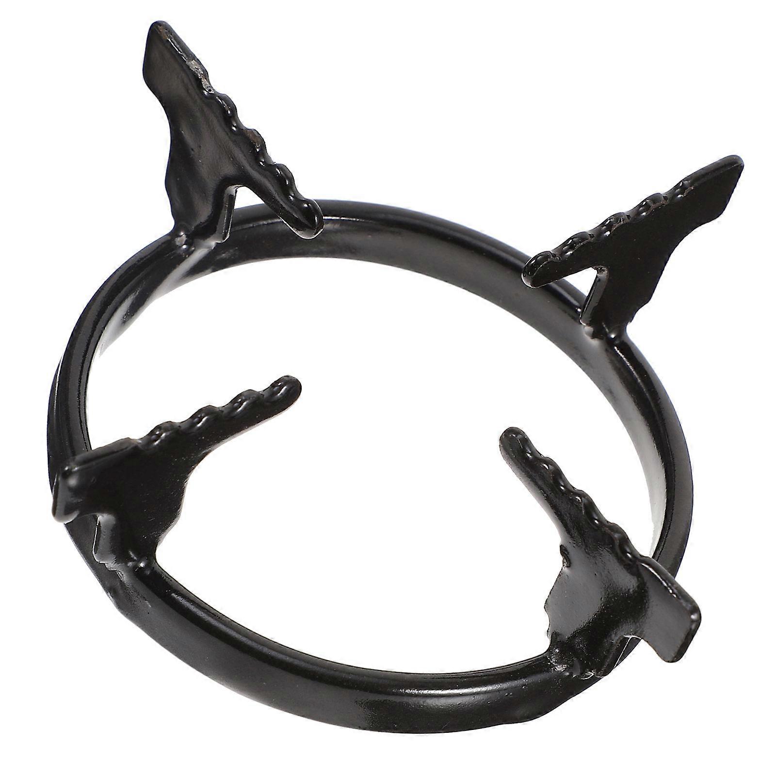 Coffee Pot Stand Gas Stove Rack 2Pcs Black Iron Kitchen Accessory