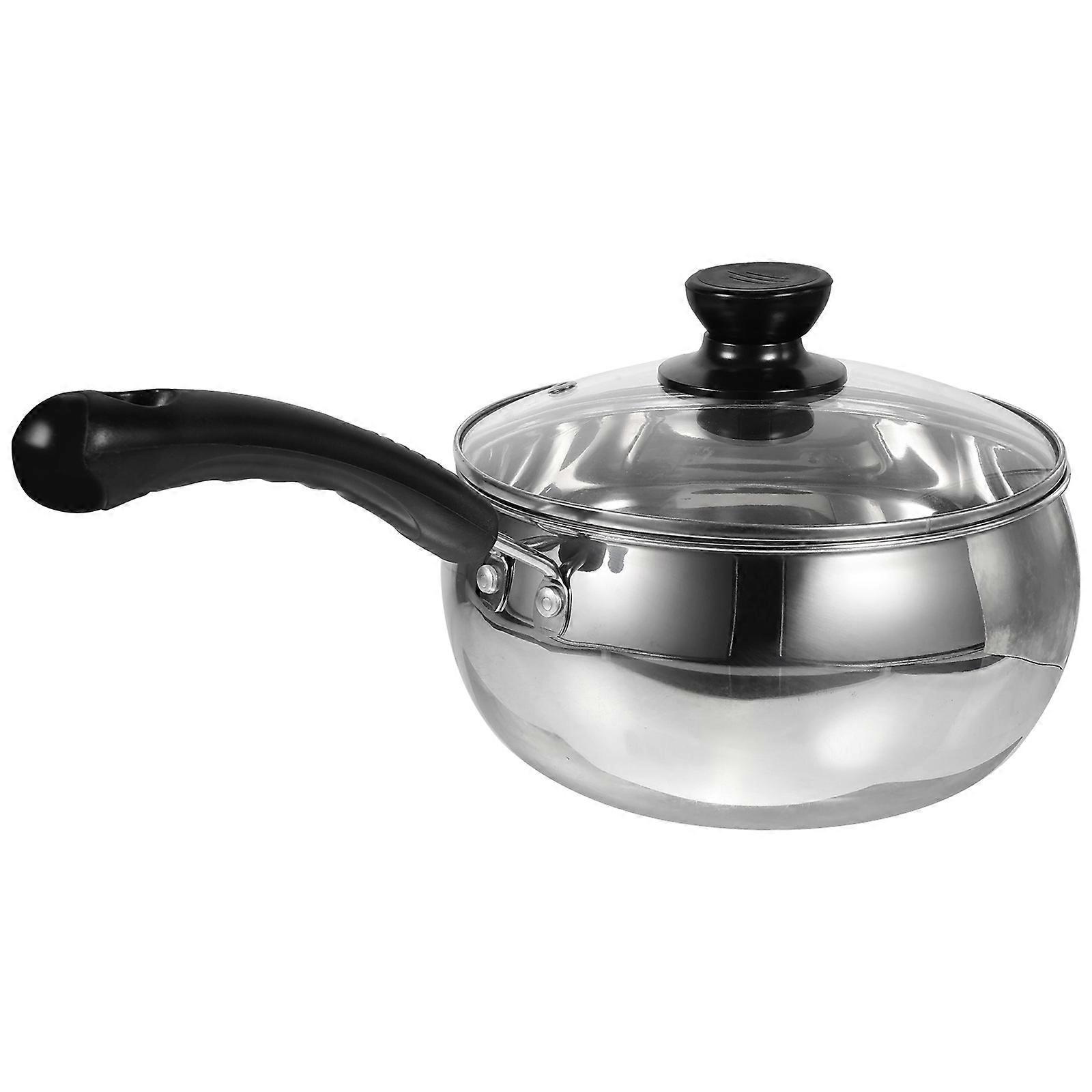 Milk Pot With Lid Handle Design For Home Cooking Kitchen Utensil 12cm 1Pack
