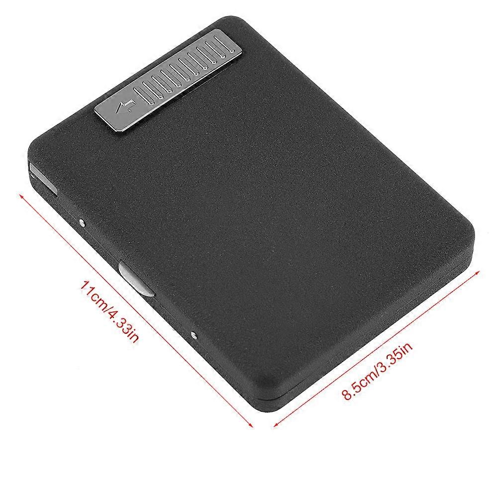 Rechargeable USB Electric Lighter & Cigarette Case Matte Black 20ct