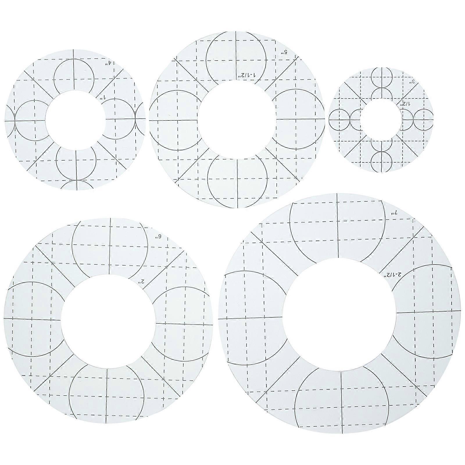 Circle Shape Patchwork Ruler for Sewing 15Pcs Non Slip Quilting Tools
