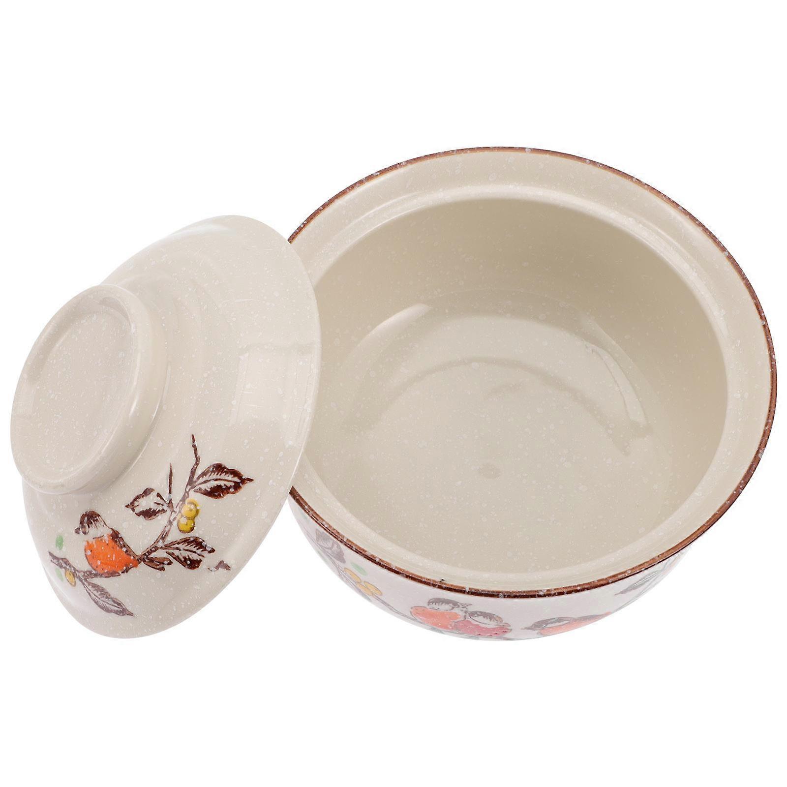 Home Use Ceramic Ramen Bowl Noodle Bowl with Lid 1 Piece