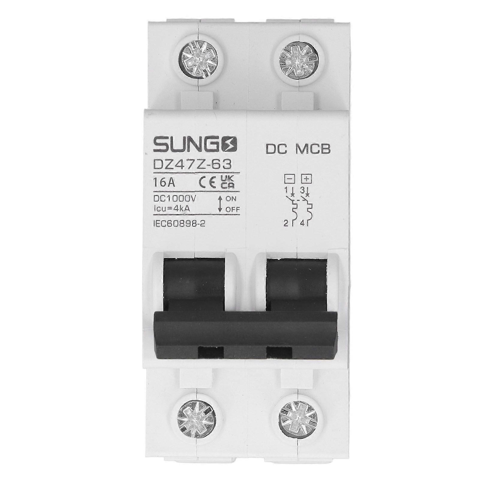 DC Circuit Breaker Overload Protection Magnetic System PV Circuit Breaker 2P 1000V 16A