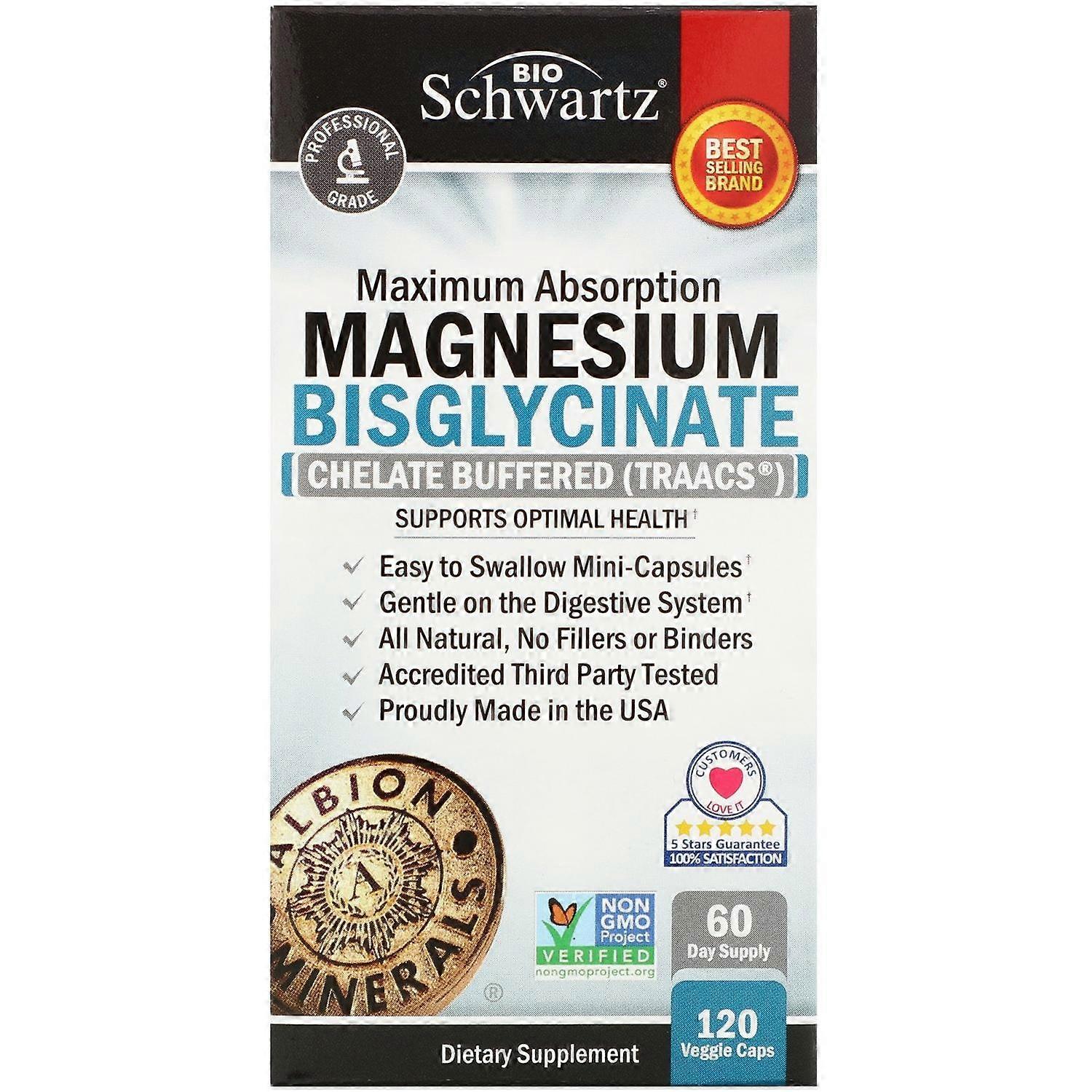 BioSchwartz, Maximum Absorption Magnesium Bisglycinate, 120 Veggie Caps