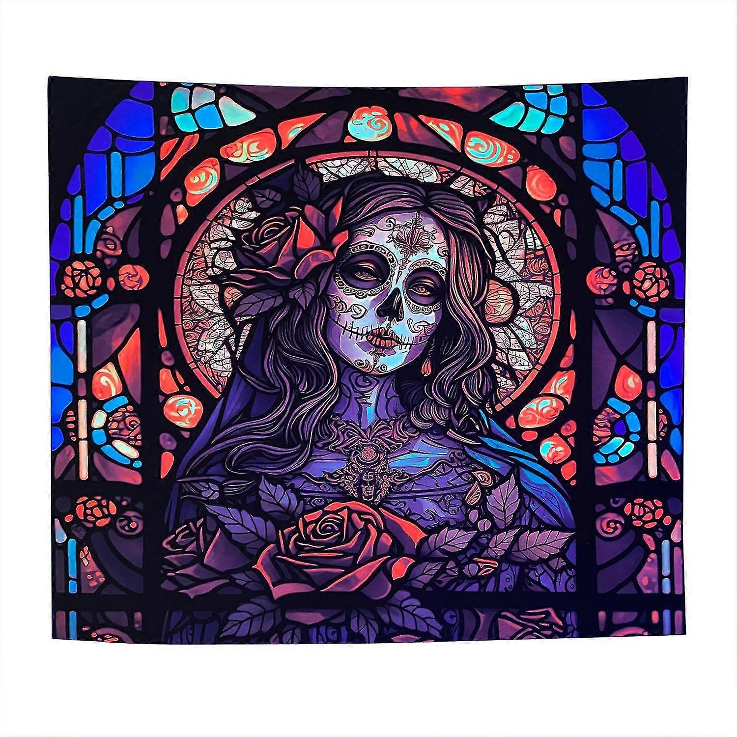 1 Set Tapestry UV Reactive Durable Polyester Fabric Glow in The Dark Wall Art Tapestry for Festive H 25-26