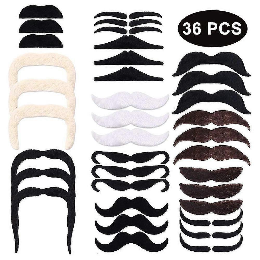 Bigodes falsos, suprimentos de festa de bigode, bigodes autoadesivos