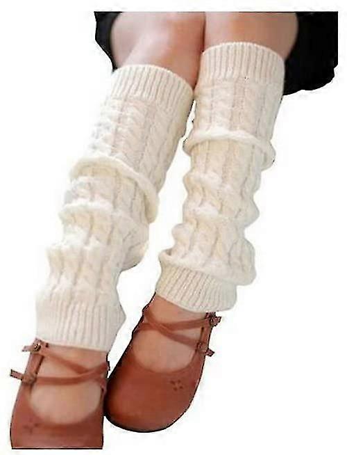 1 pár kötött téli termikus meleg lábmelegítők hosszú zokni Boot mandzsetta Topper Legging