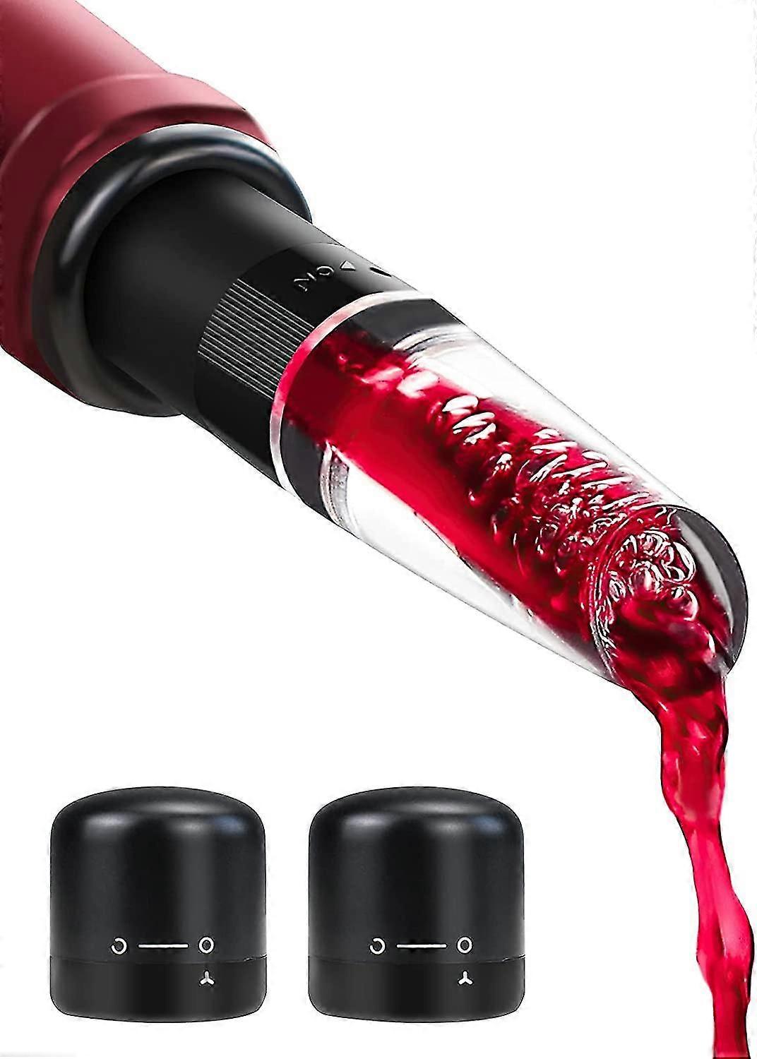 Wine Aerator Pour Spout   2 Stopper Wine Bottle, Quick Wine Decanter, Aerate Red And White Wine Without T