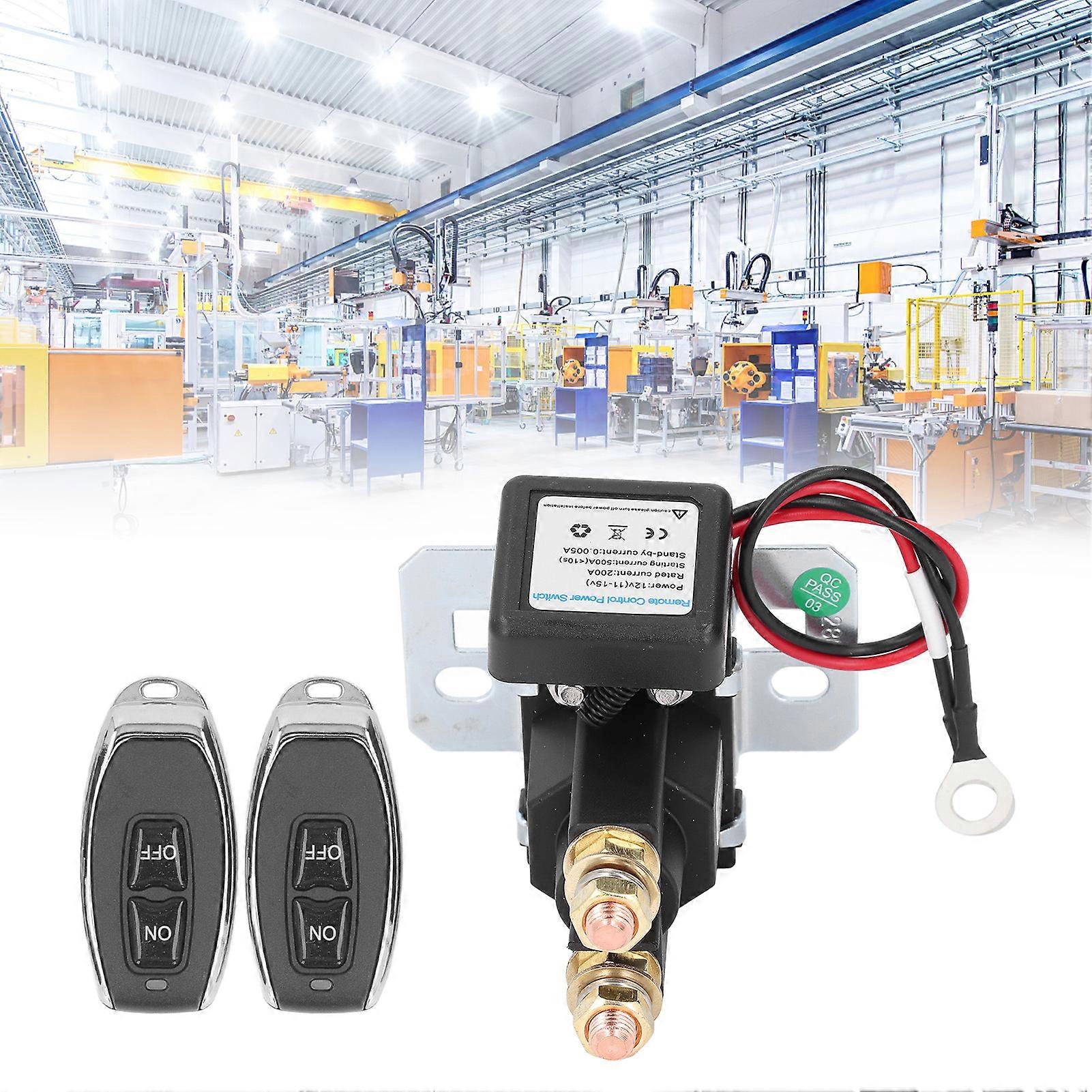 Remote Control Relay Switch Brass Coil Anti Leakage Waterproof Wireless Remote Switch with 2 Controllers 12V 500A 