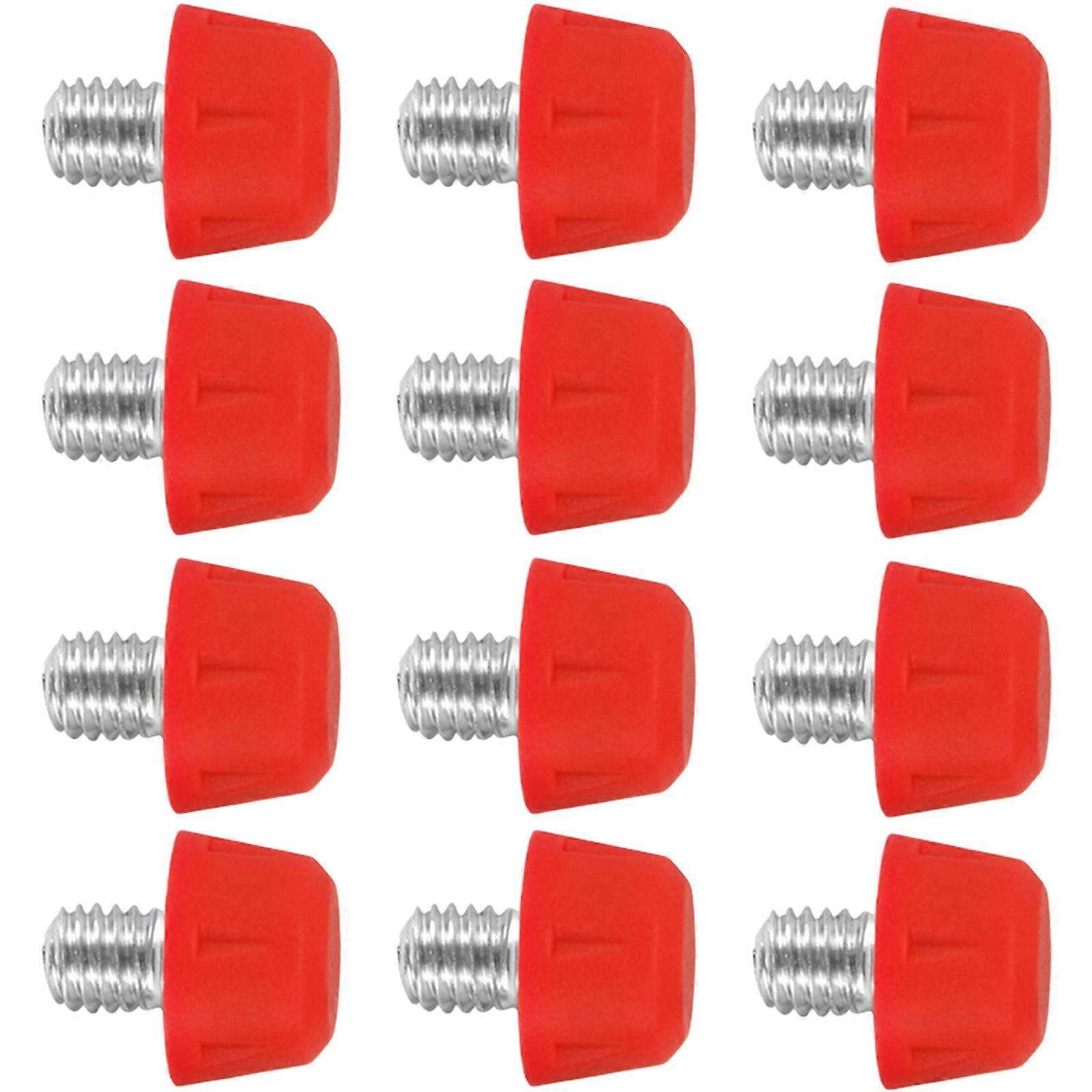 12kpl muoviset kierteitetyt jalkapallokiinnikkeet jalkapallokengän vaihto parantaa pitoa ja vakautta ruohokentällä punainen 8mm