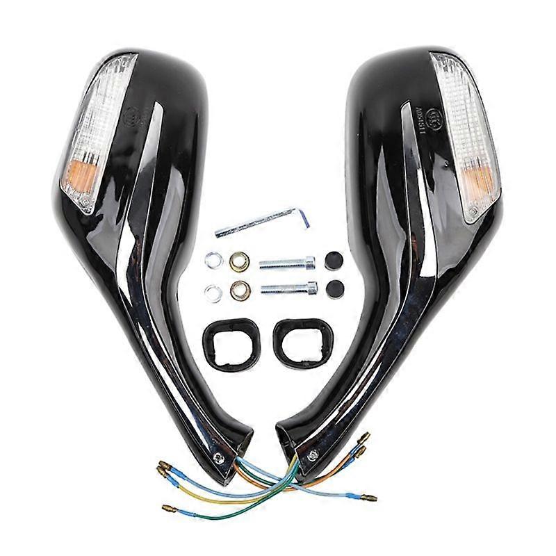 Universal Motorcycle LED Turn Signals Rear View Side Mirrors For Scooter ATV