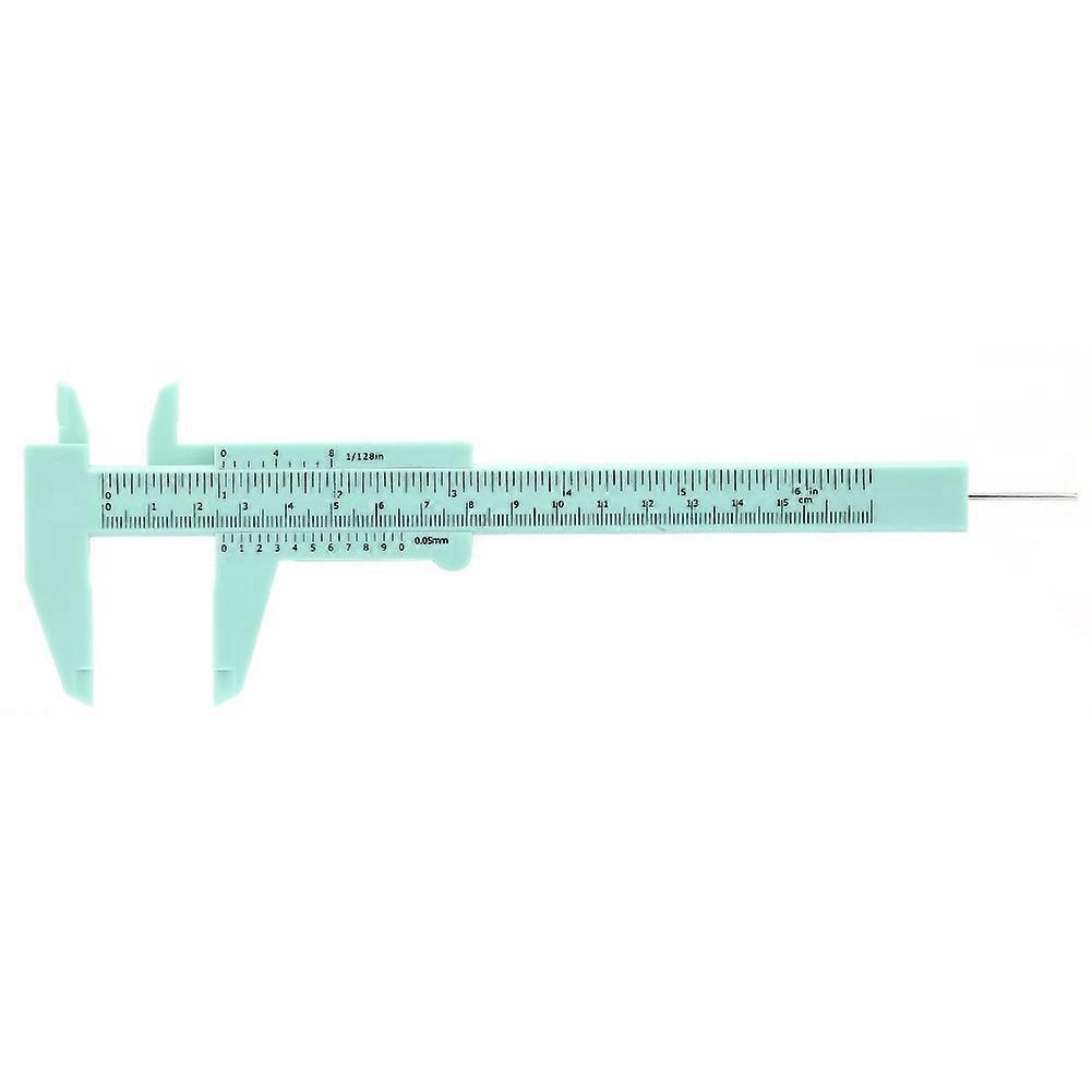 150mm High Accuracy Plastic Double Rule Scale Vernier Caliper Measuring Tool 0.5mm(Green)