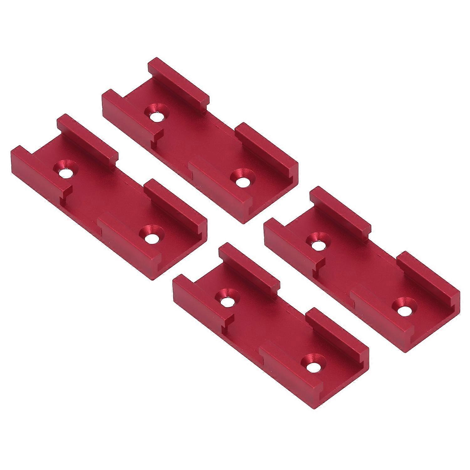 4PCS T Track Intersection Parts Aluminum Alloy Woodworking Cross Track Connector for Carpenter Red