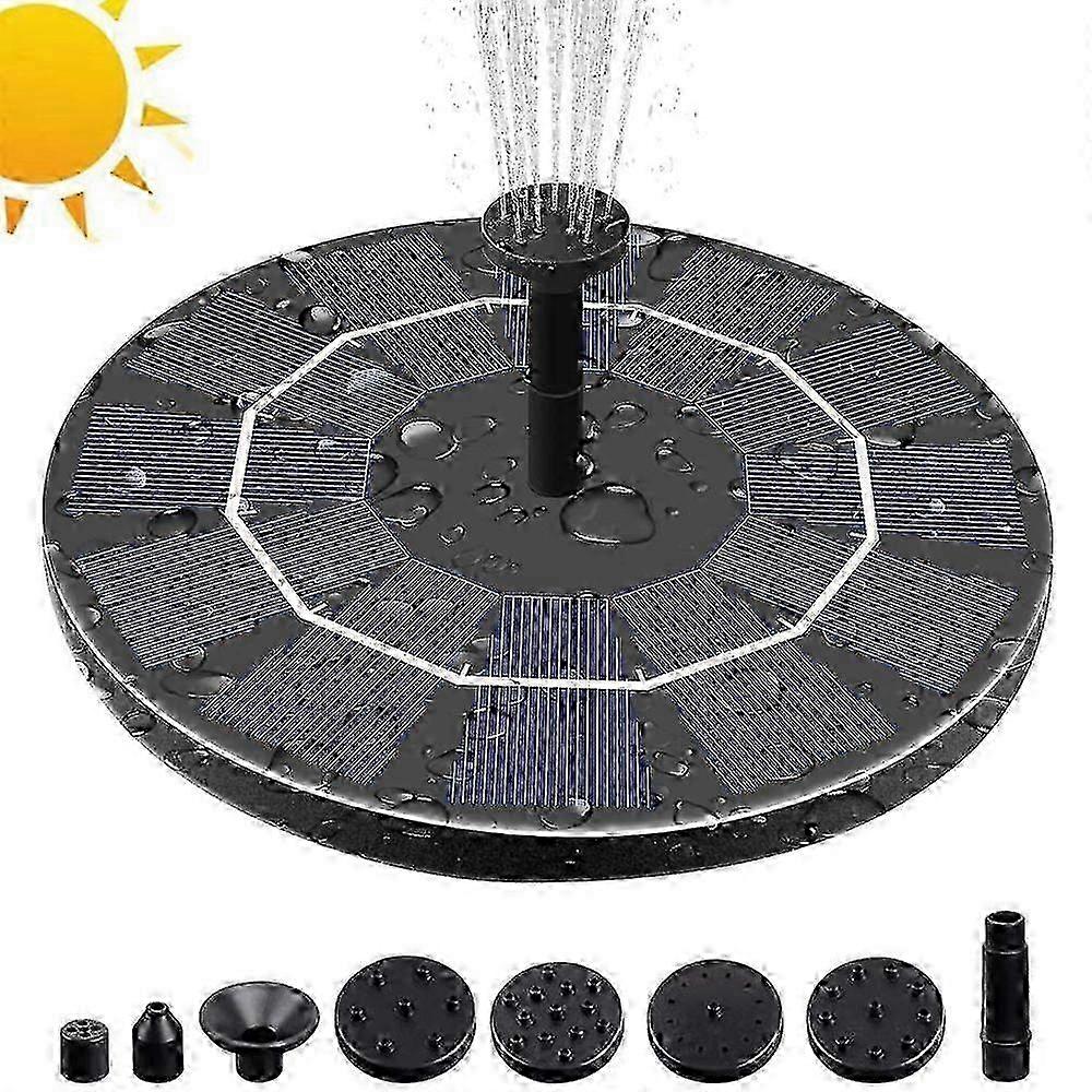 3.0W Solar Fountain Pump compatible with Bird Bath with 3.7V 1200mAh Battery Backup, Free Standing Portable Floating Solar Powered Wat