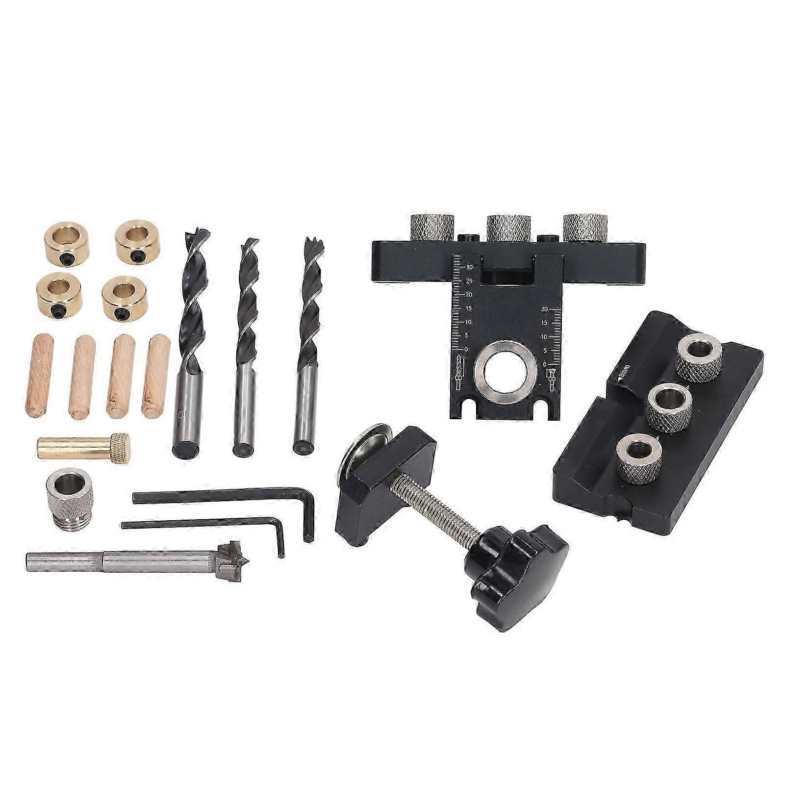 Doweling Jig Drill Kit Aluminum Alloy Drilling Depth Adjustable Dowel Drill Guide Kit