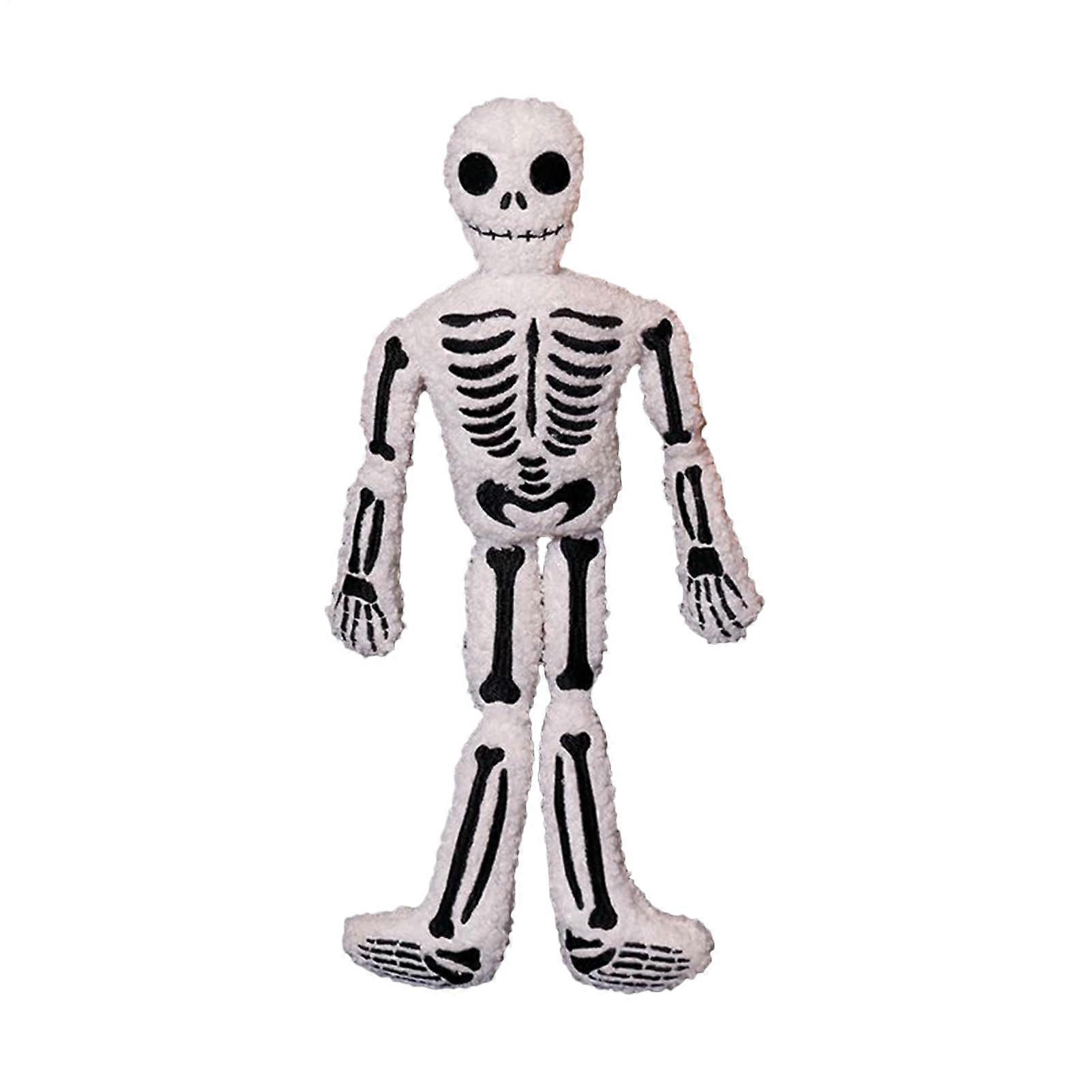 Skull Plush Soft Realistic Design Plush Material Skeleton Figure Decorative Throw Pillow For Sofa Bed Tabletop Travel