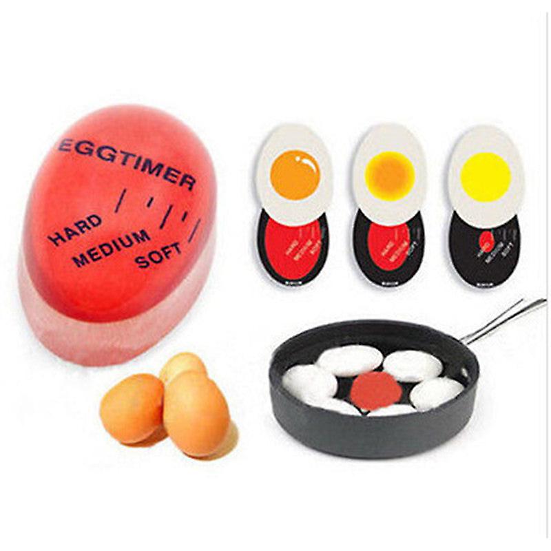 1Pcs Egg Perfect Color Changing Timer Yummy Soft Hard Boiled Eggs Cooking Kitchen Eco-friendly Resin Egg Timer Red Timer Tools