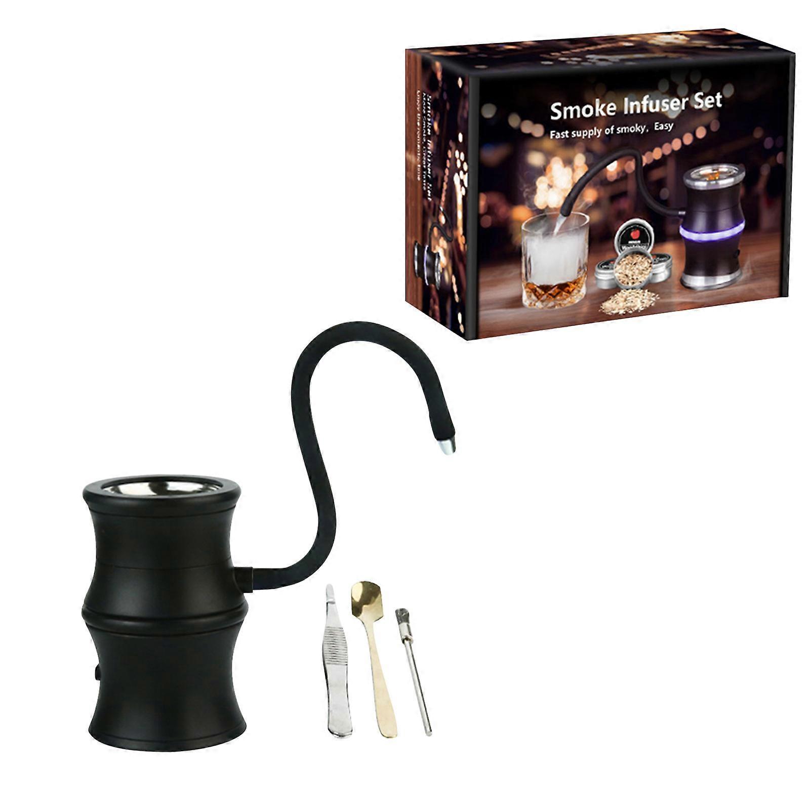 Dense Rechargeable Smoker Device For DIY Cocktails Meats Cheese Includes Brush Replacement Screens Easy Use Home Entertaining Multicolor