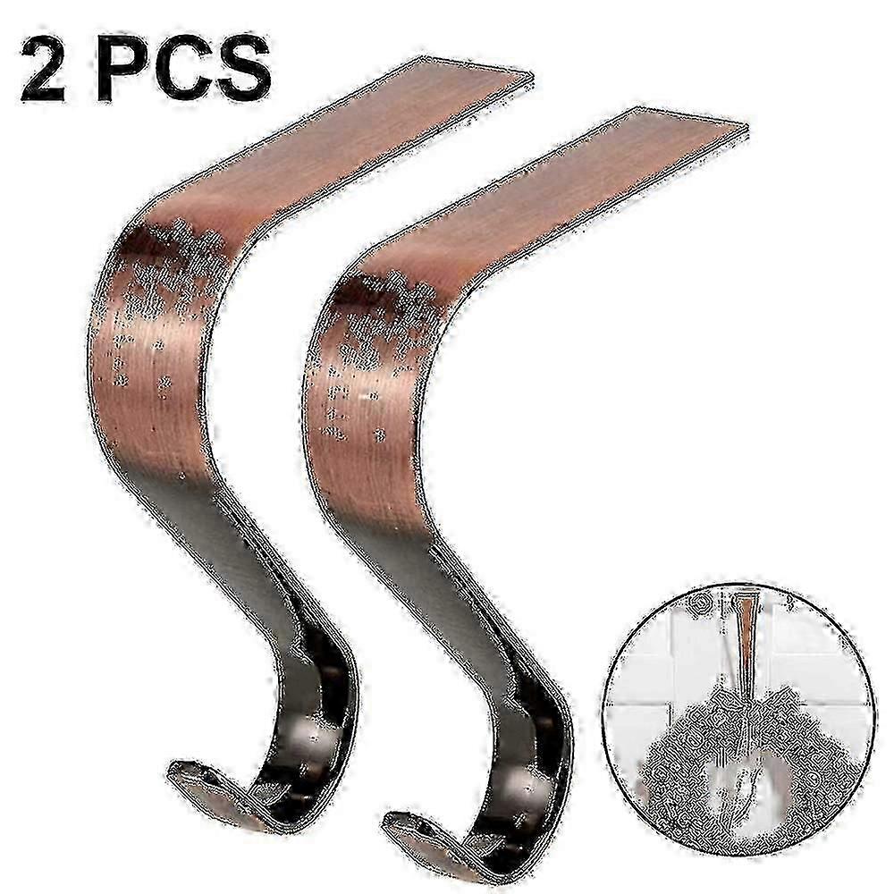 Christmas Stocking Holder Hooks 2pcs Red Bronze Metal Hooks