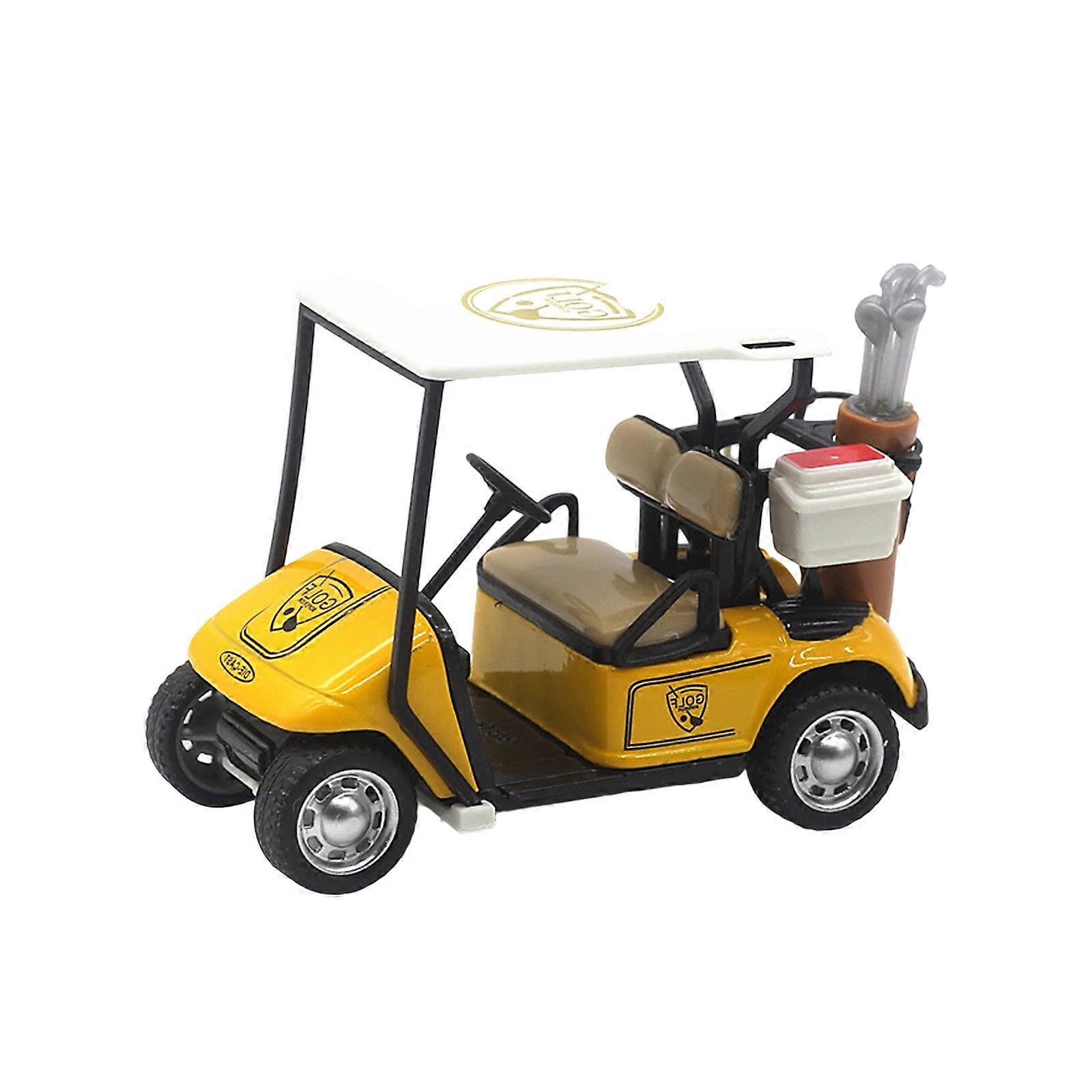 Pull Back Function Miniature Golf Cart 1 36 Scale Safe Coating  Yellow