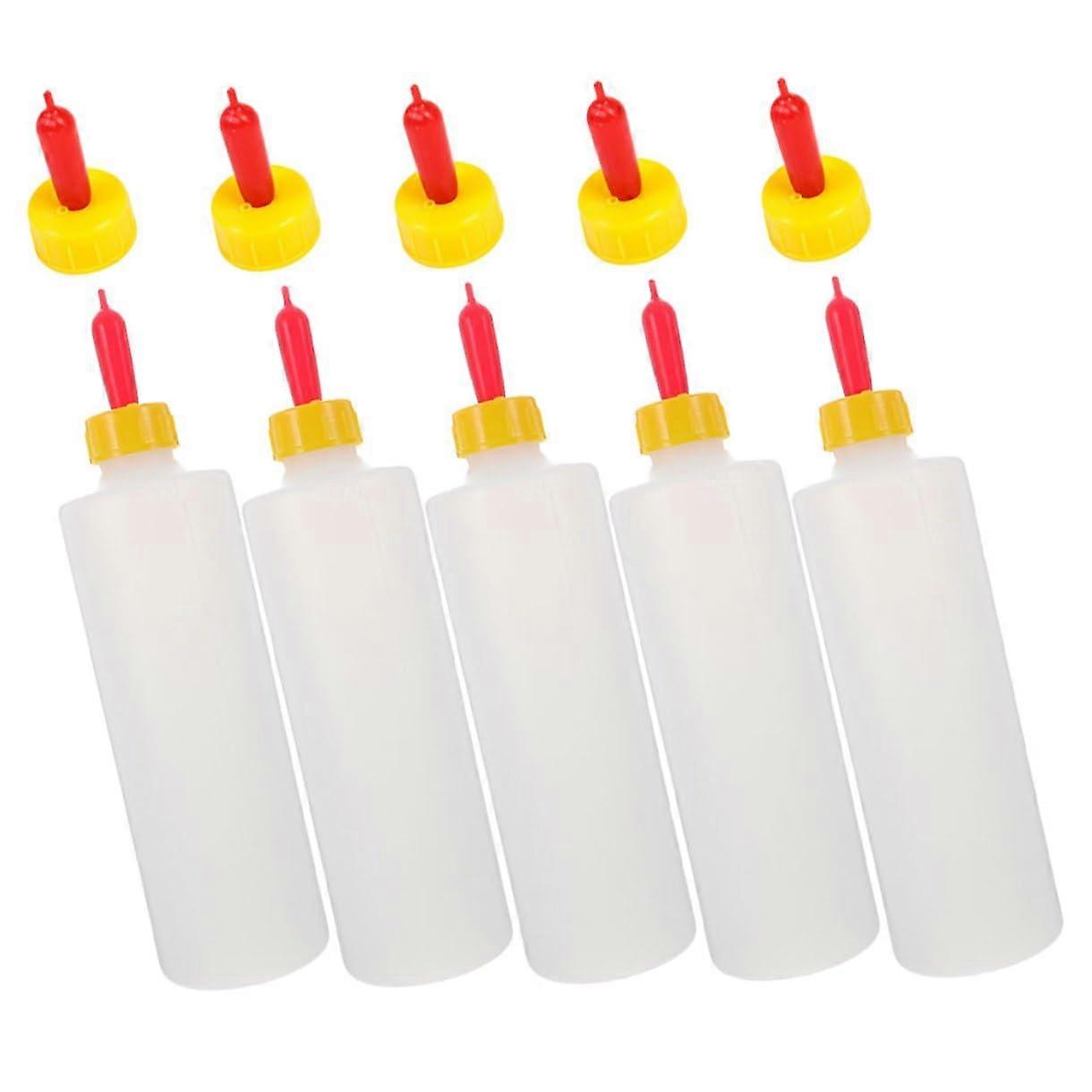 5 Sets Goat and Lamb Feeding Bottles with AntiBite Nipples, Large Capacity for Small Farm Animals