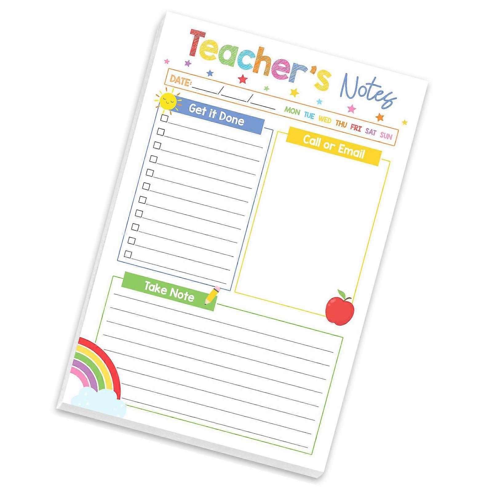 Teacher Notepad With To Do List Planner For Educators Gift Recycled Paper Pad  White