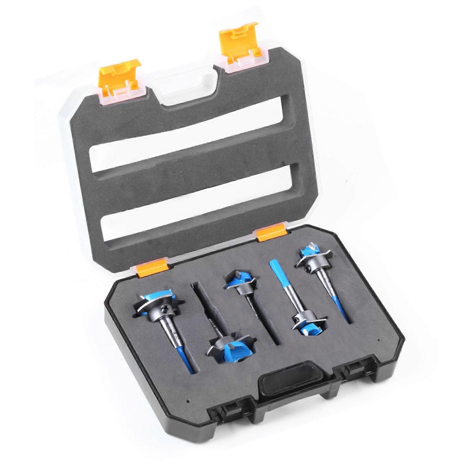 High Speed Wood Drill Bit Hinge Hole Opener with Reinforced Carbon Steel Structure Dust Reduced Cutting Performances Multicolor