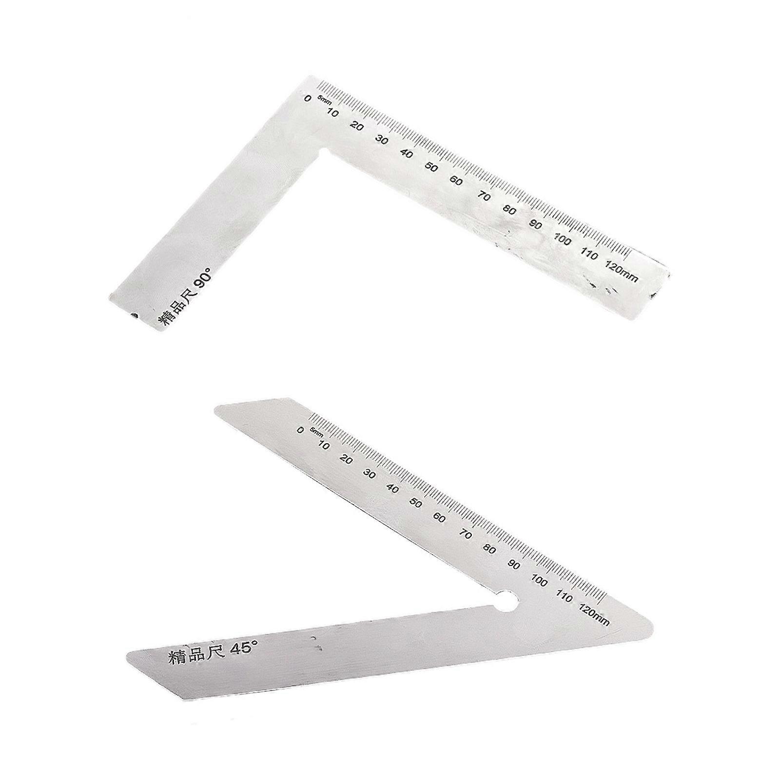 Multipurpose Stainless Steel Angled Ruler Tool with Clear Marking For Carpentry Framing Installation 45/90 Degree Option Multicolor