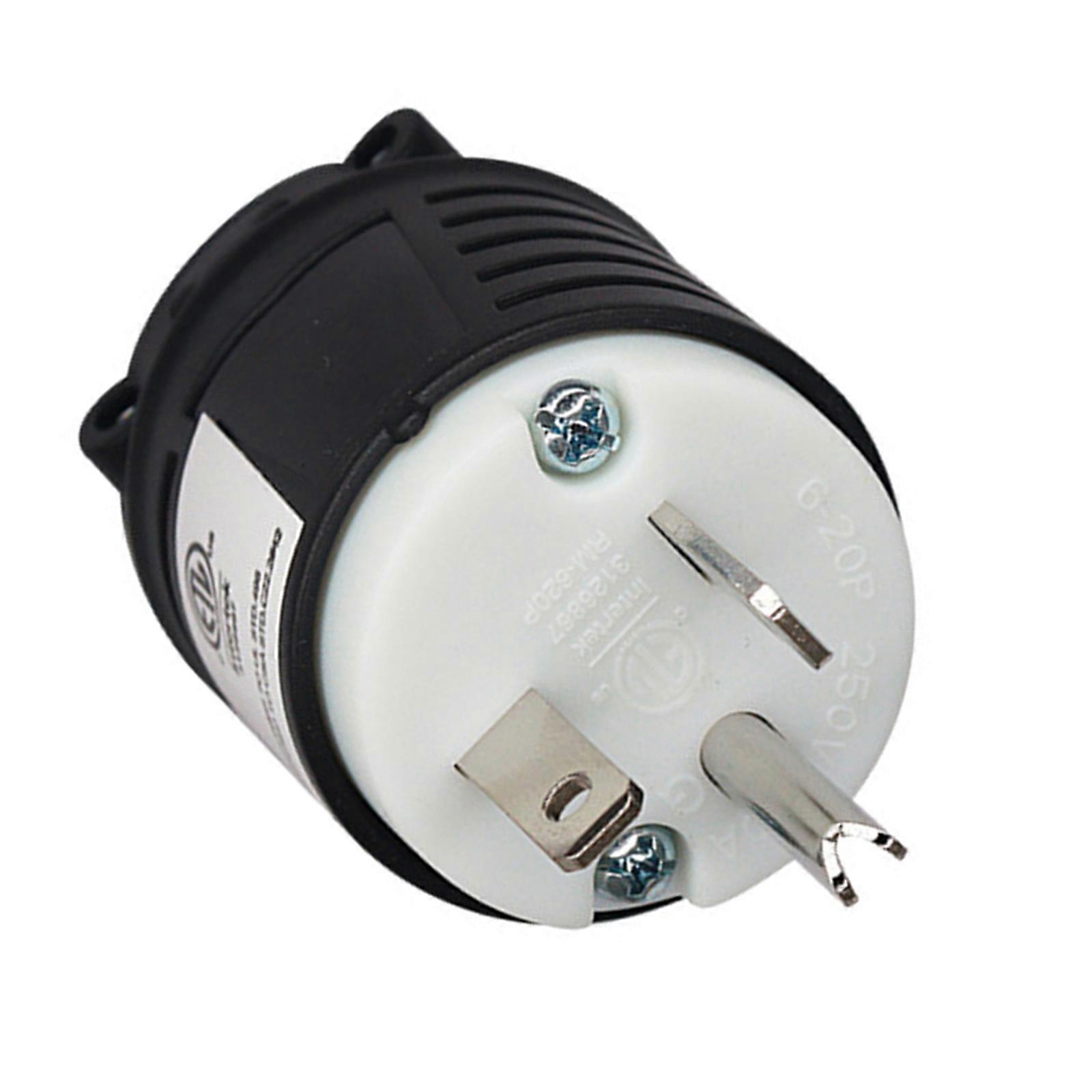 20A NEMA 6-20P Male/NEMA 6-20R Female Power Plug Socket Assembly Part Enhances Stability in Commercial Appliances Multicolor