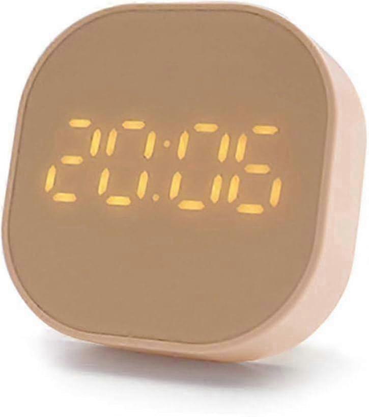 Digital Alarm Clock Digital LED Kids Girls Alarm Clock with Countdown Timer Function Kitchen Timer 2 Alarm Settings (Meat Pink)