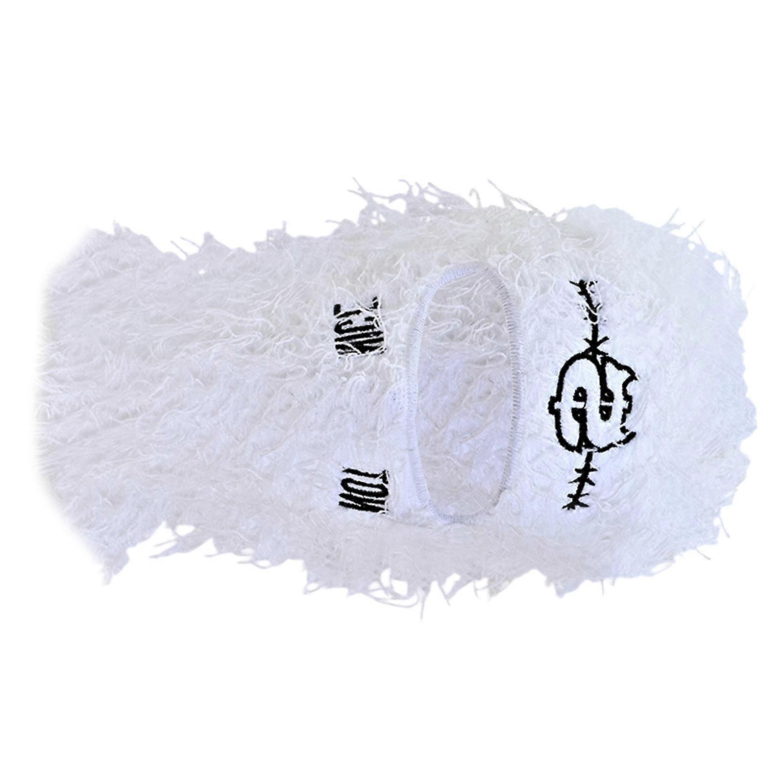 Yetişkinler için El Yapımı Balaclava Şapka Unisex Kış Sıcak Örgü Balaclava Şapka Yüz Kapak Bere Şapka Gençler için Serin Şapka Beyaz