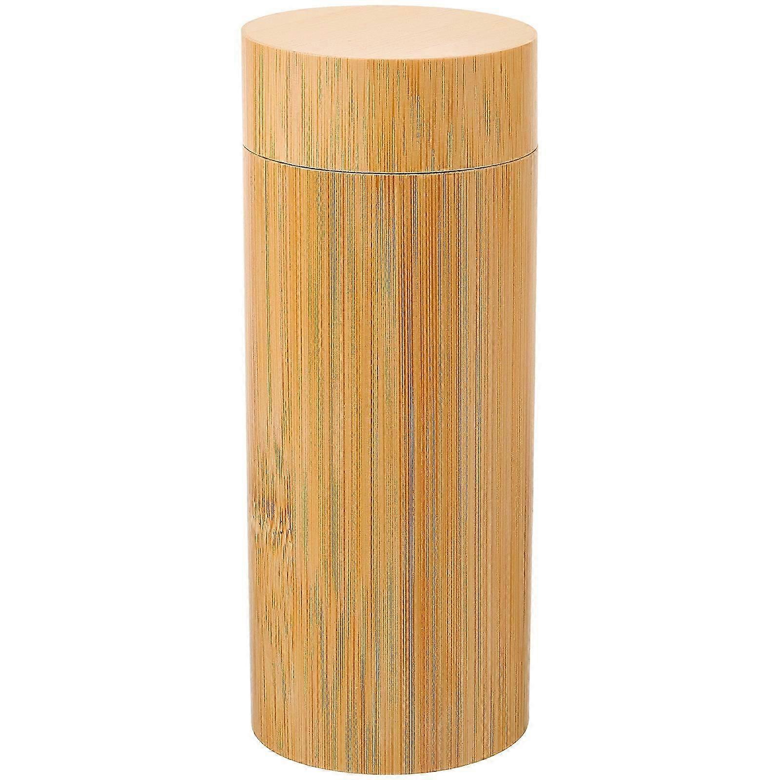 Cylinder Shape Bamboo Glasses Box 1Set for Daily Use